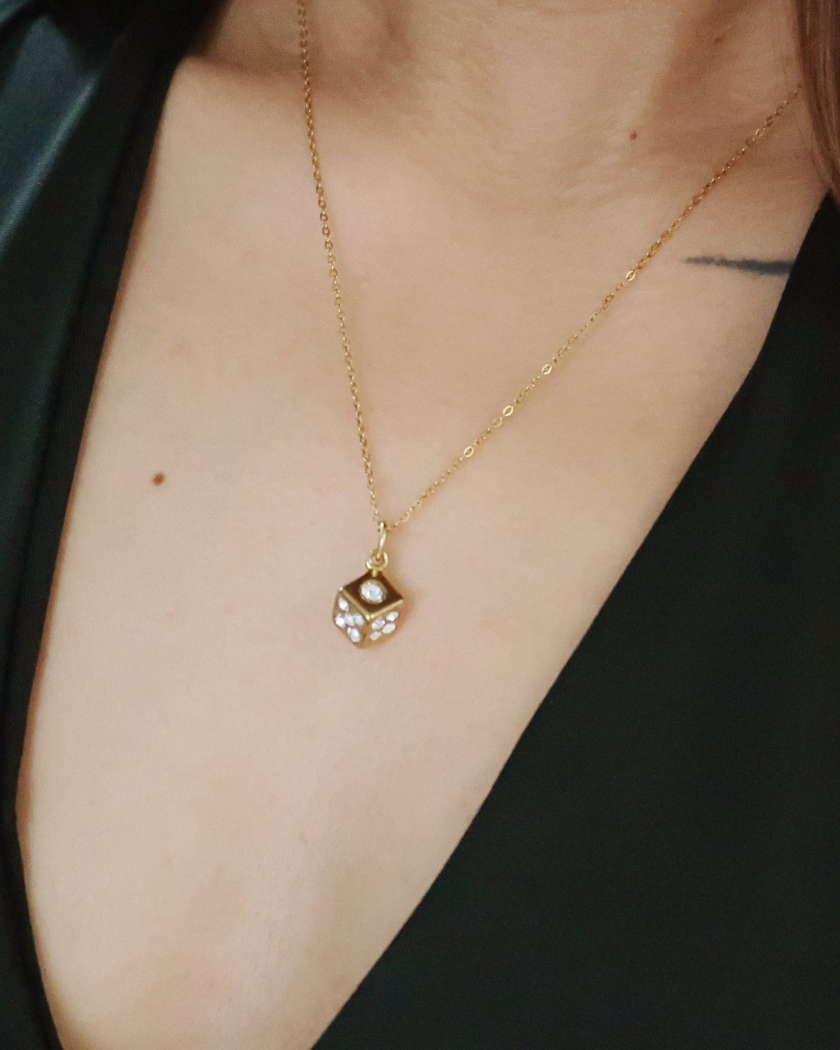 The Pave Dice Charm Necklace