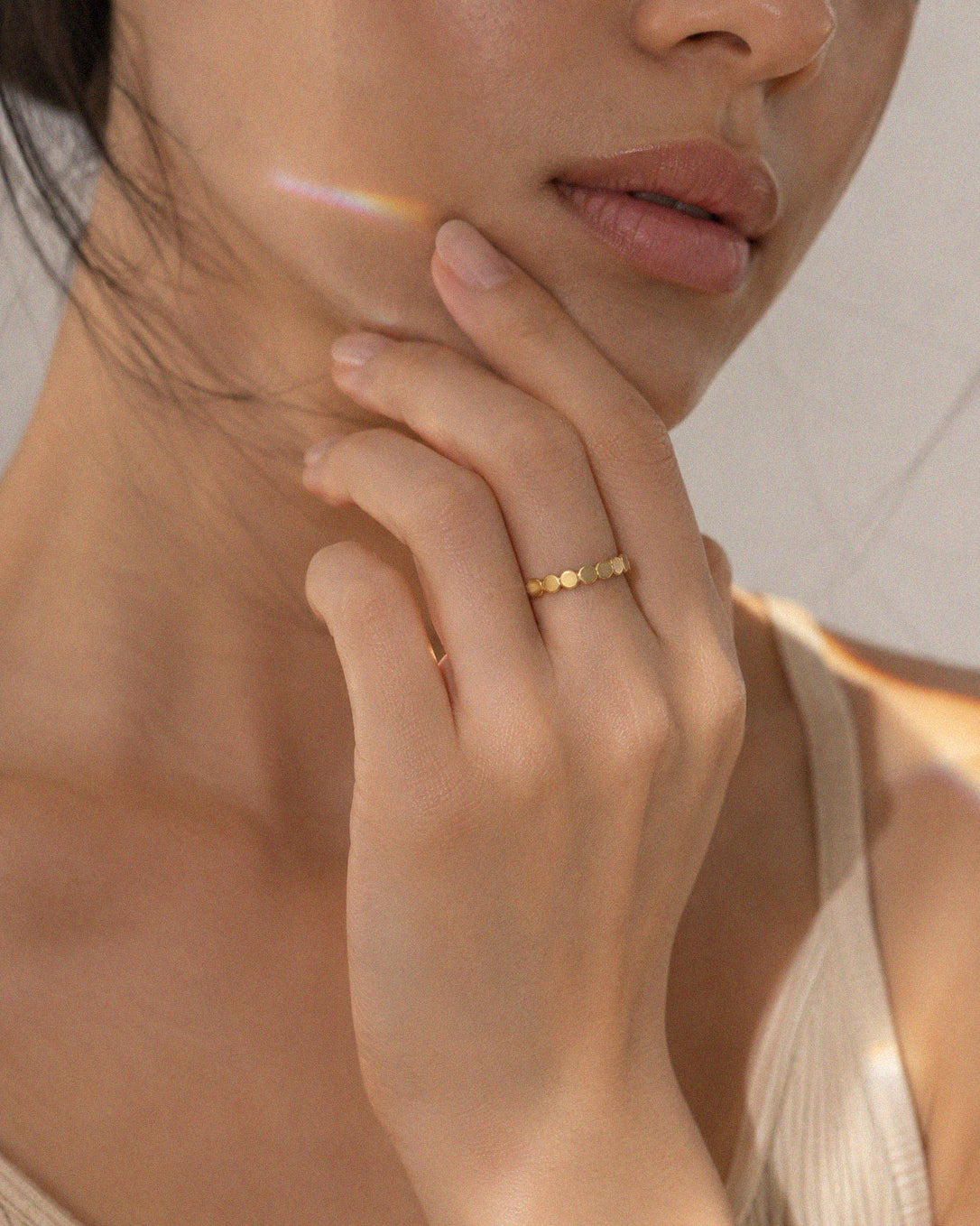 The Disc Station Ring in Solid Gold