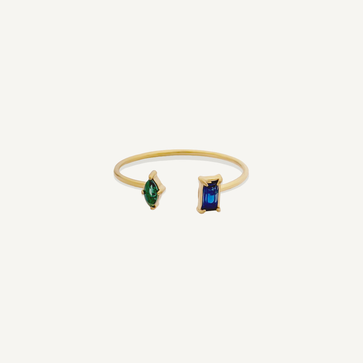 The Duo Marquise-Baguette Birthstone Ring