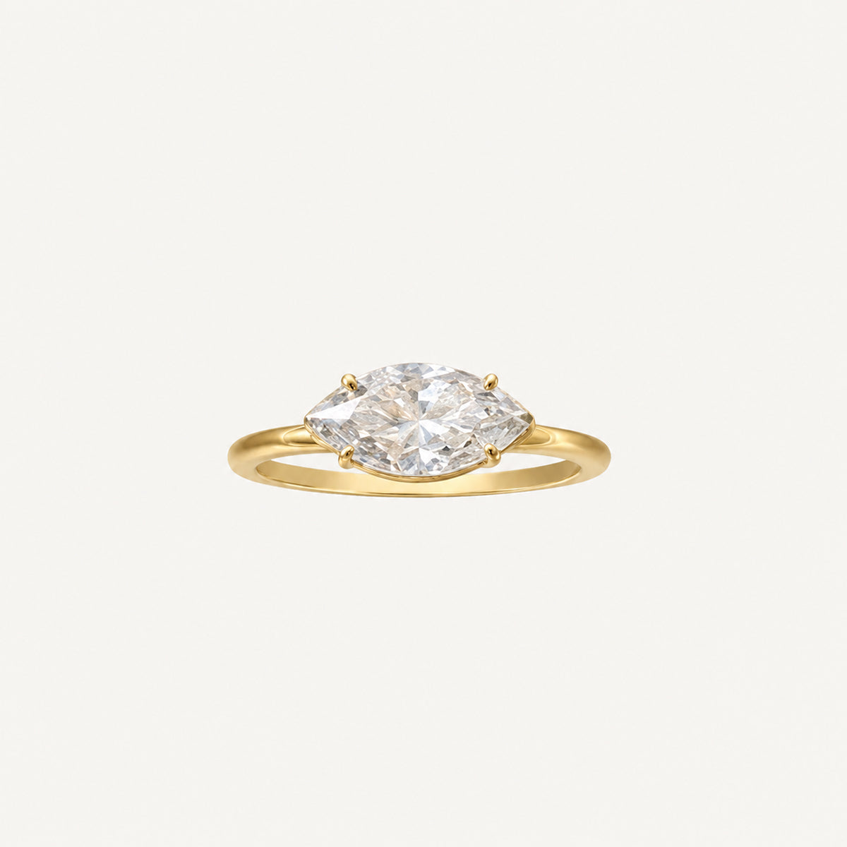 The Classic Marquise East-West Moissanite Ring