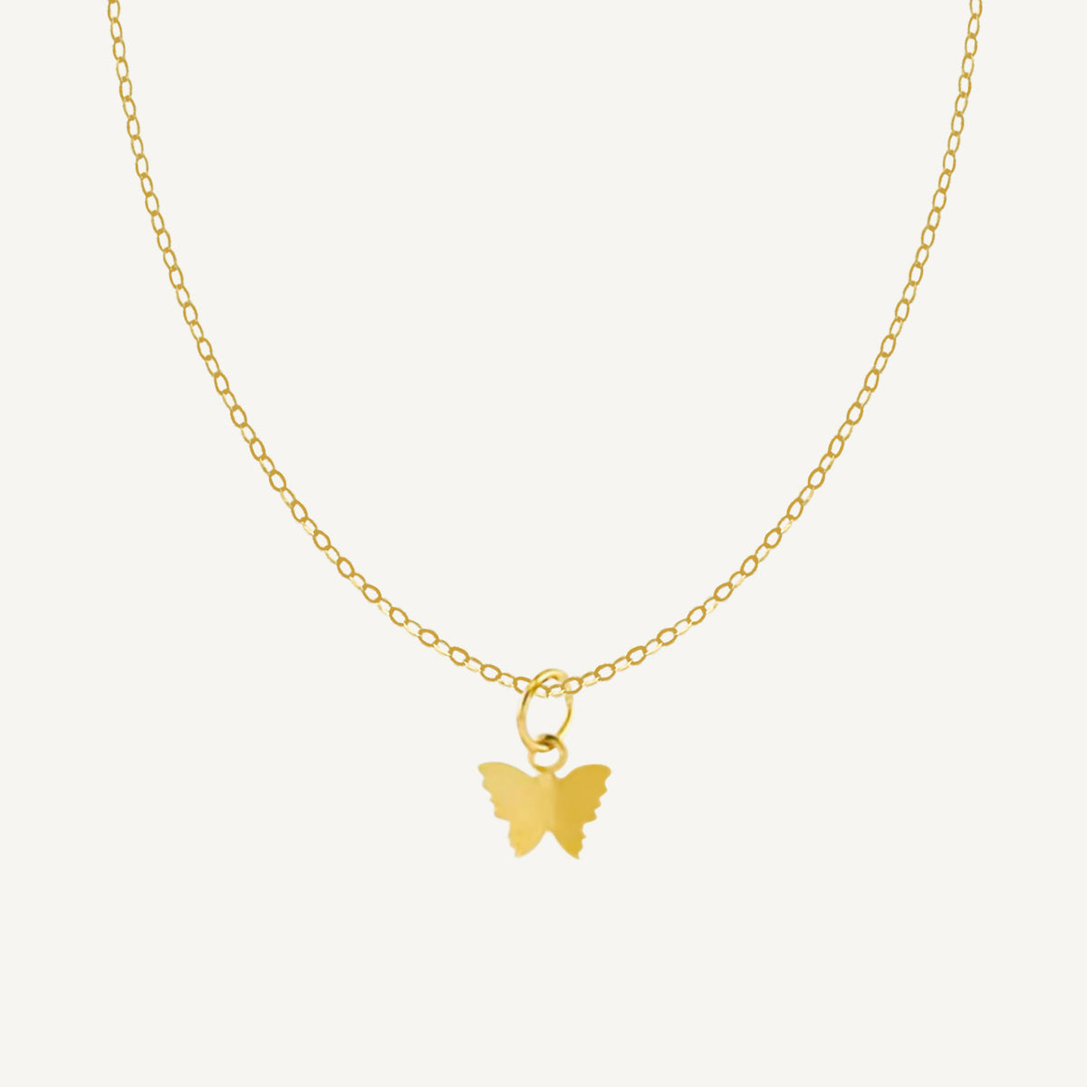 The Edgy Angel Butterfly Necklace and Ring in Solid Gold