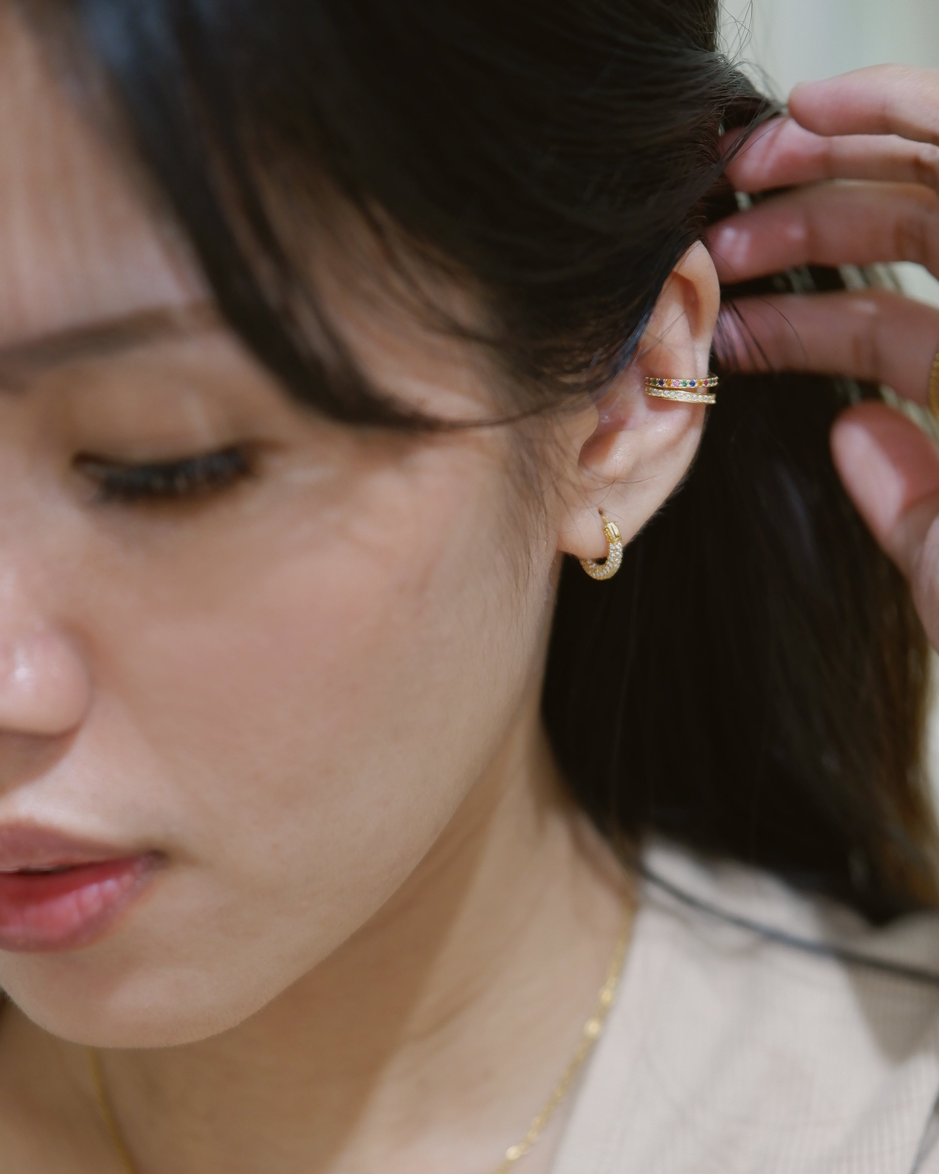 The Multi Birthstone Color Play Ear Cuff (No piercing needed)