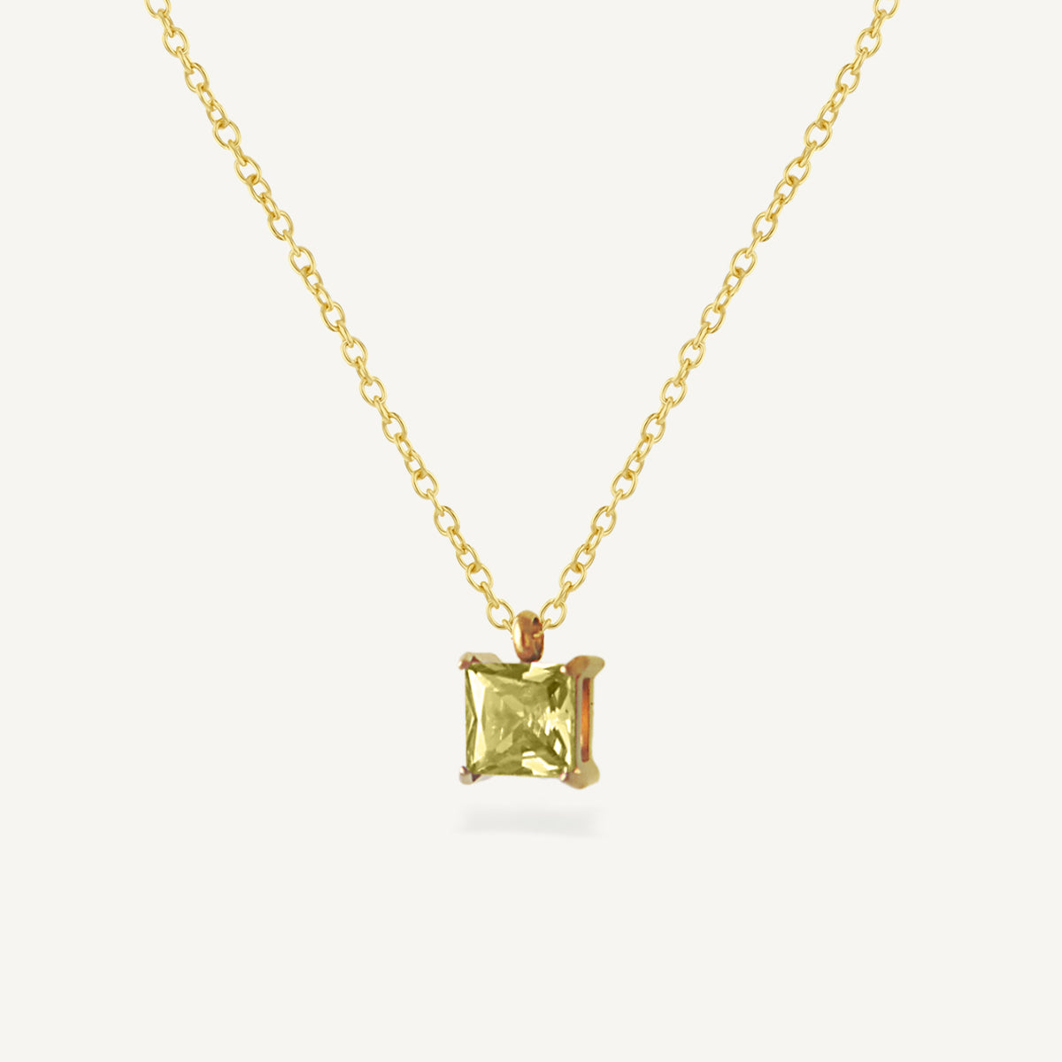The Princess Cut Birthstone Filly Necklace