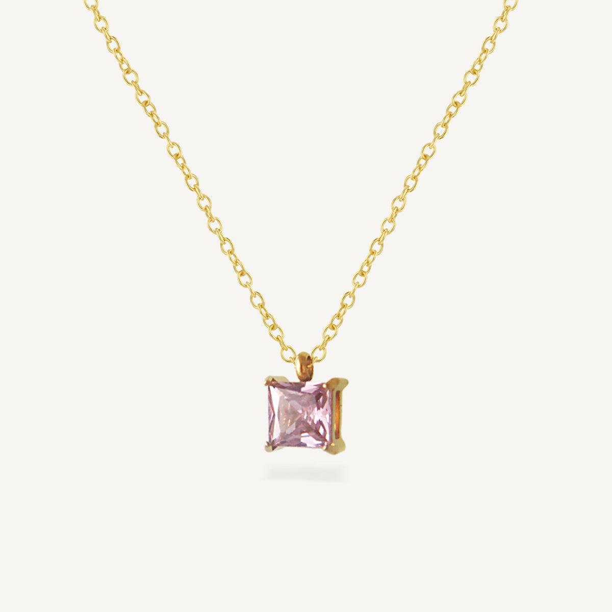 The Princess Cut Birthstone Filly Necklace