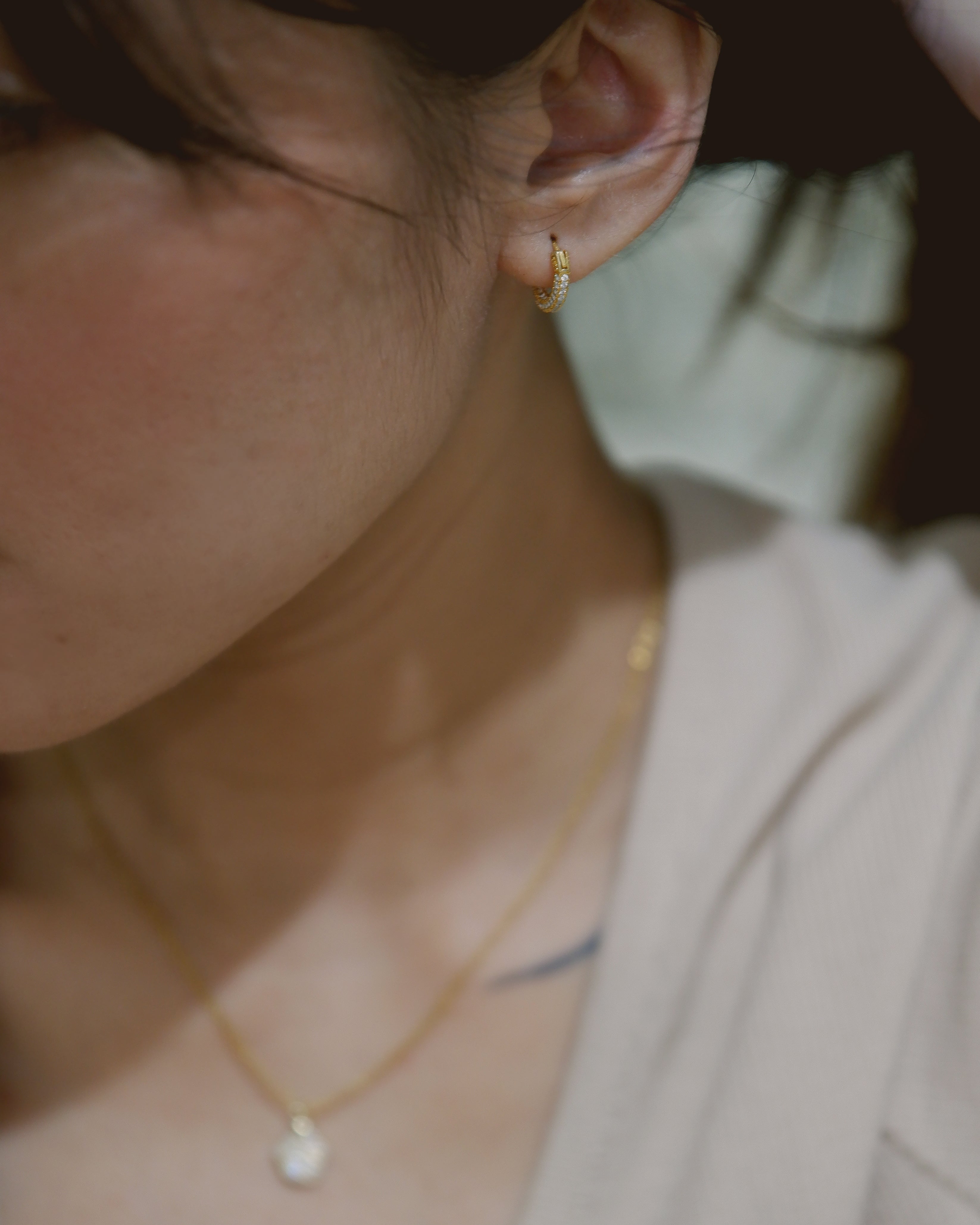 The Everyday Chunky Full Pave Hoop Earrings