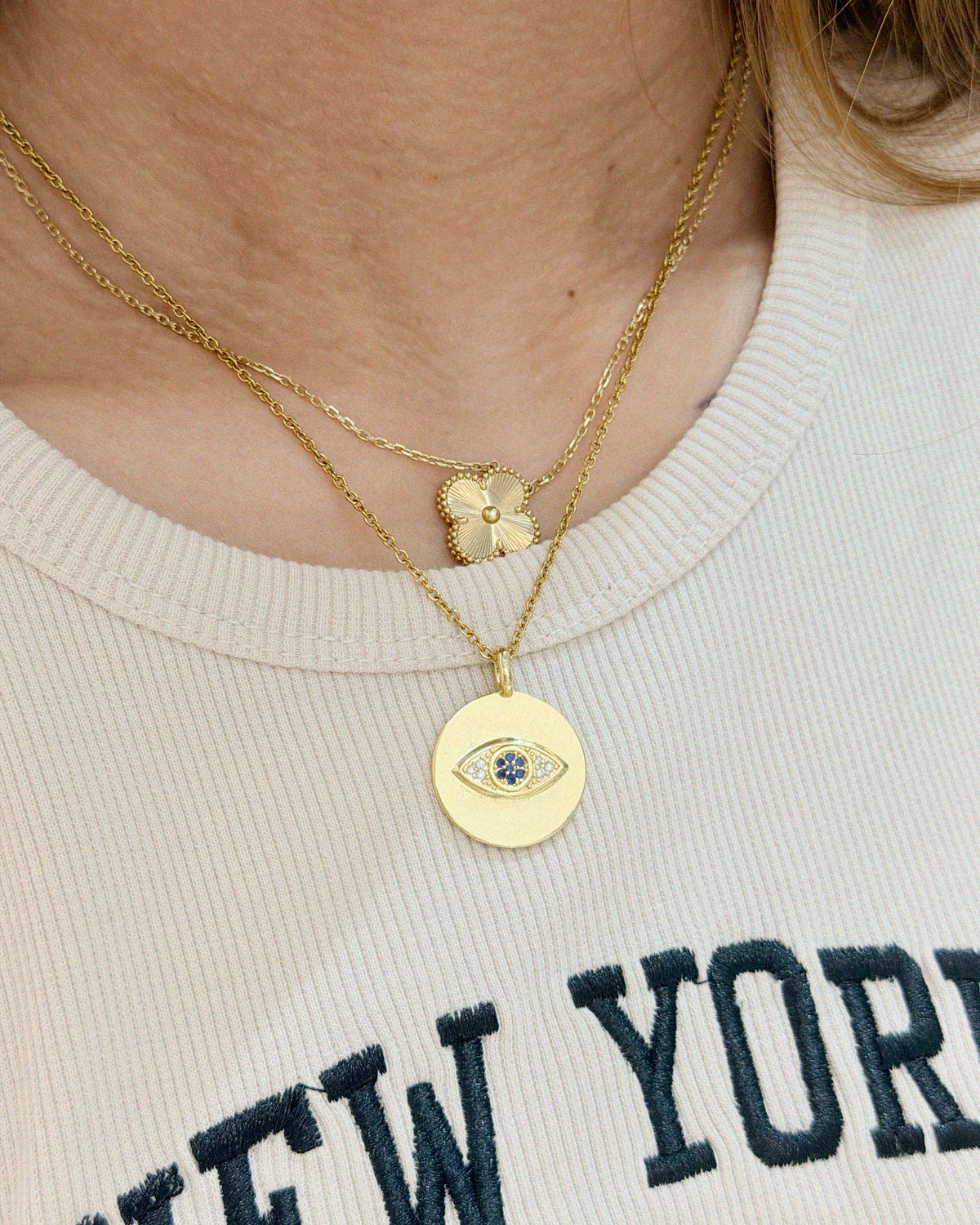 The Evil Eye Disc Statement Necklace