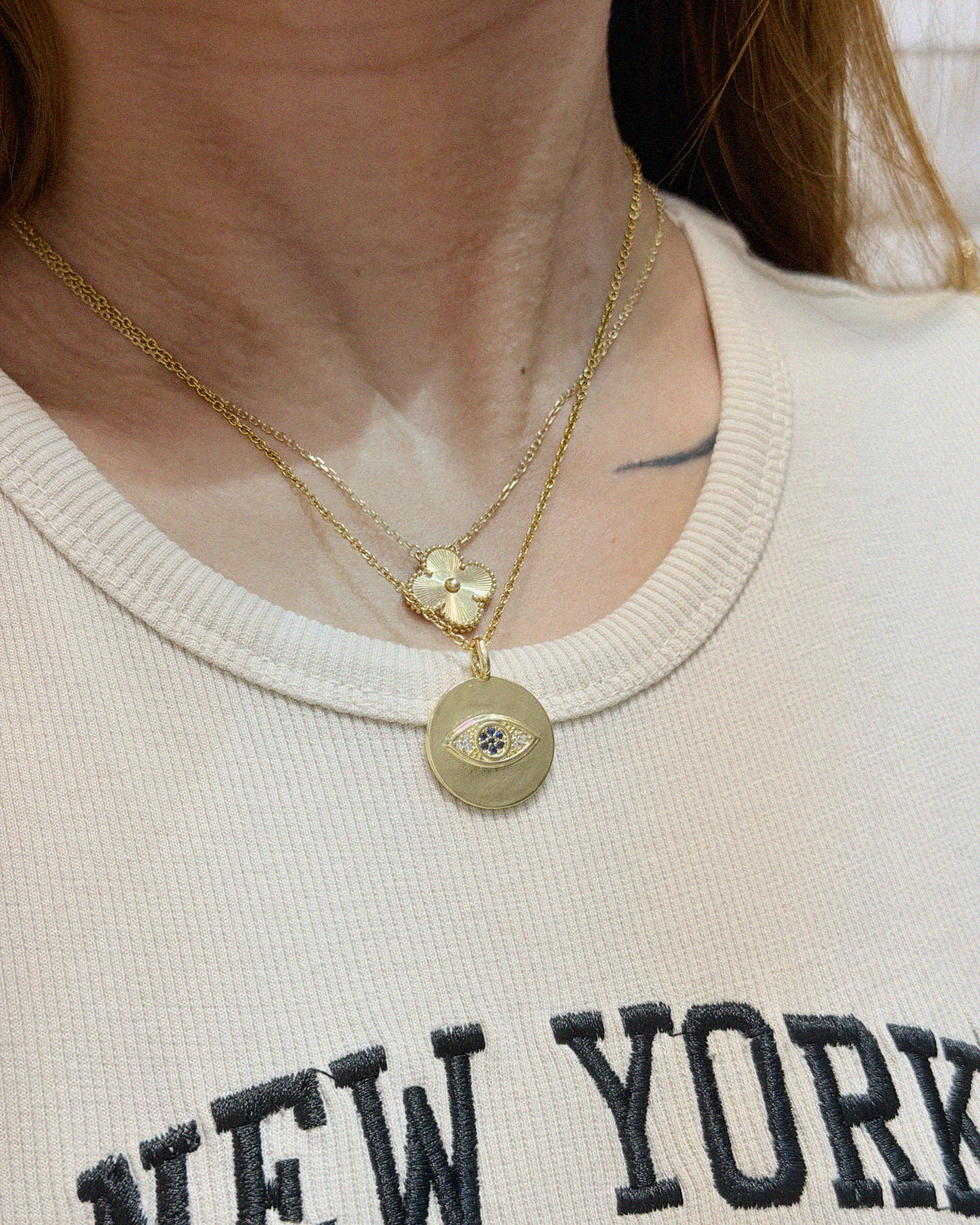 The Evil Eye Disc Statement Necklace