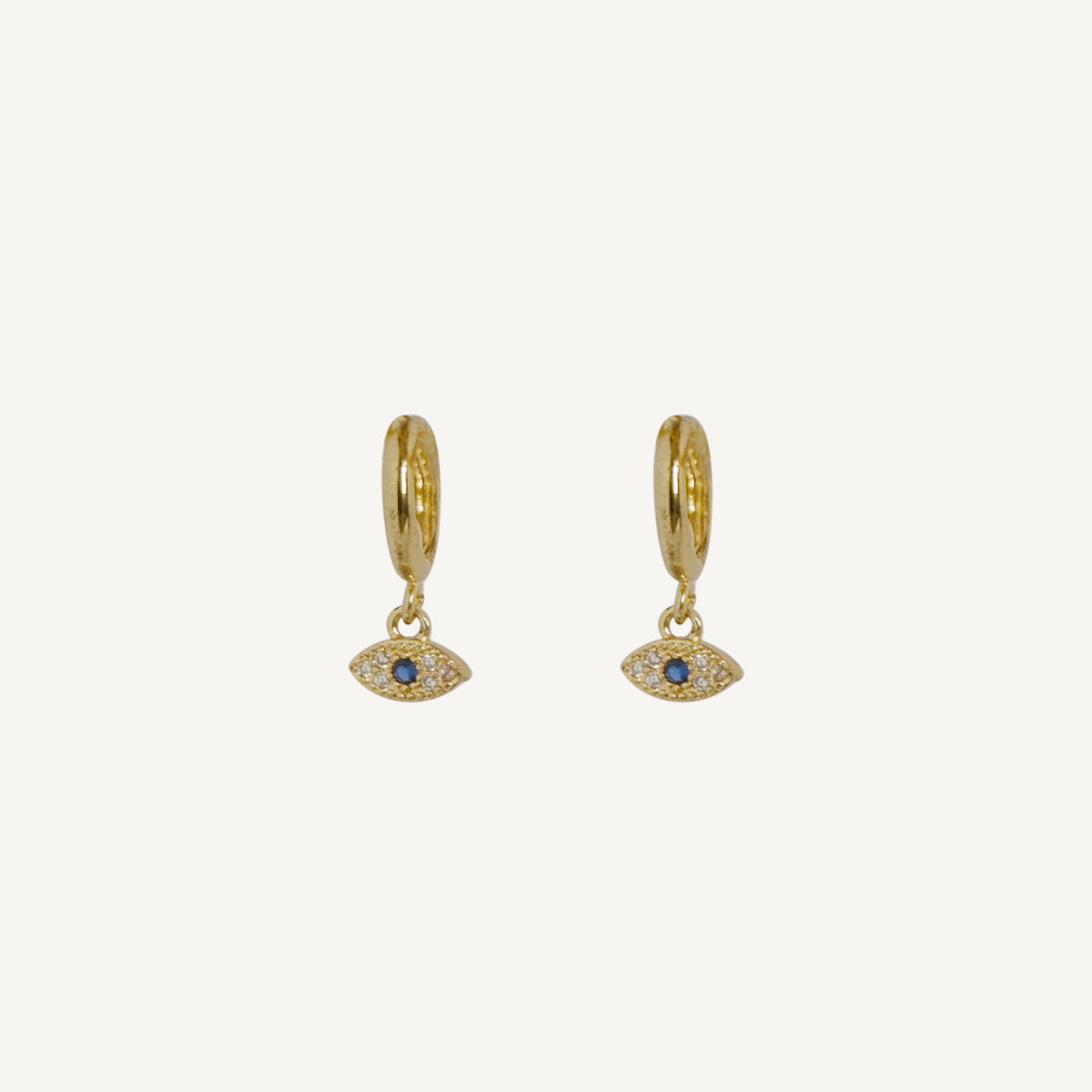 The Tiny Pave Evil Eye Huggies