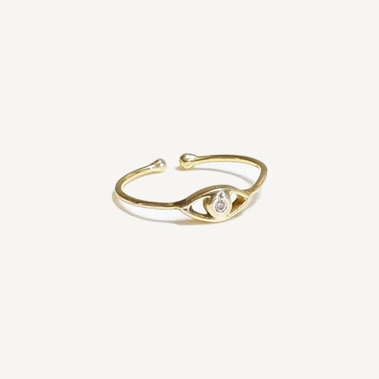 The Any-size Evil Eye Diamond Ring in Solid Gold