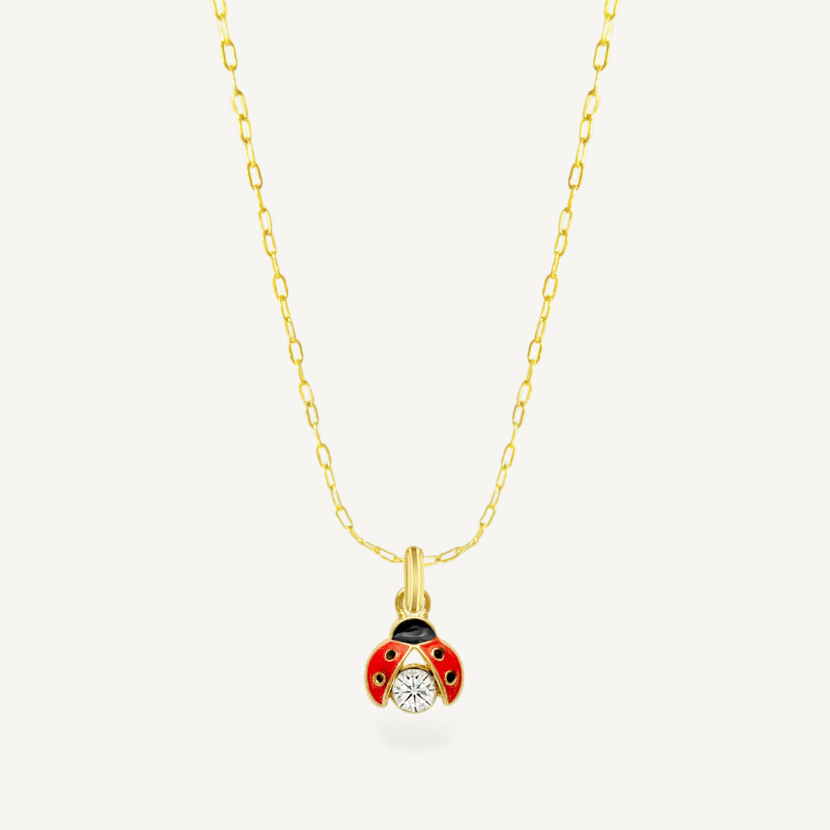 Final Sale - The Ladybug Pearl and CZ Necklace