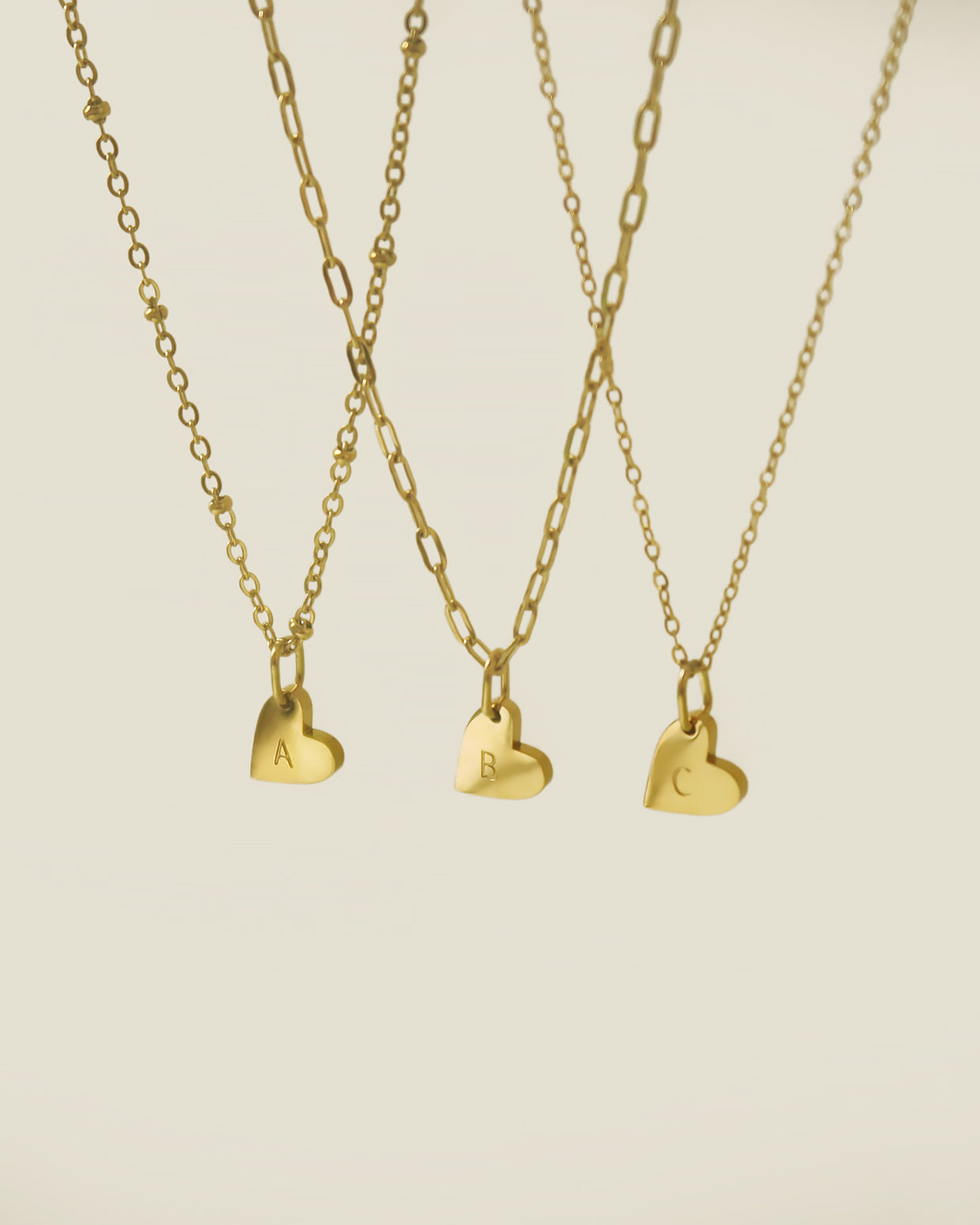 The Flat Heart Hand-stamped Initial Necklace