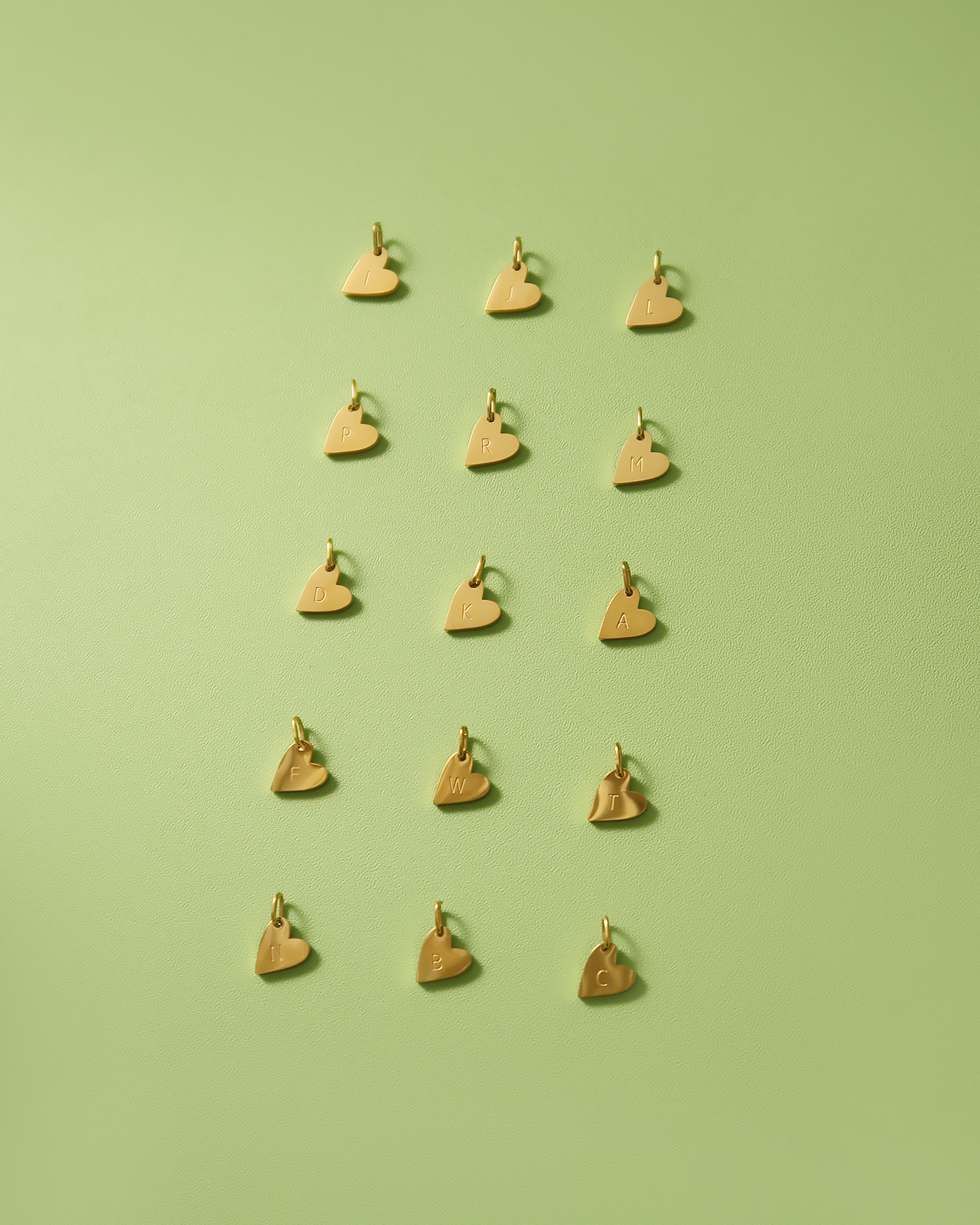 The Flat Heart Hand-stamped Initial Necklace