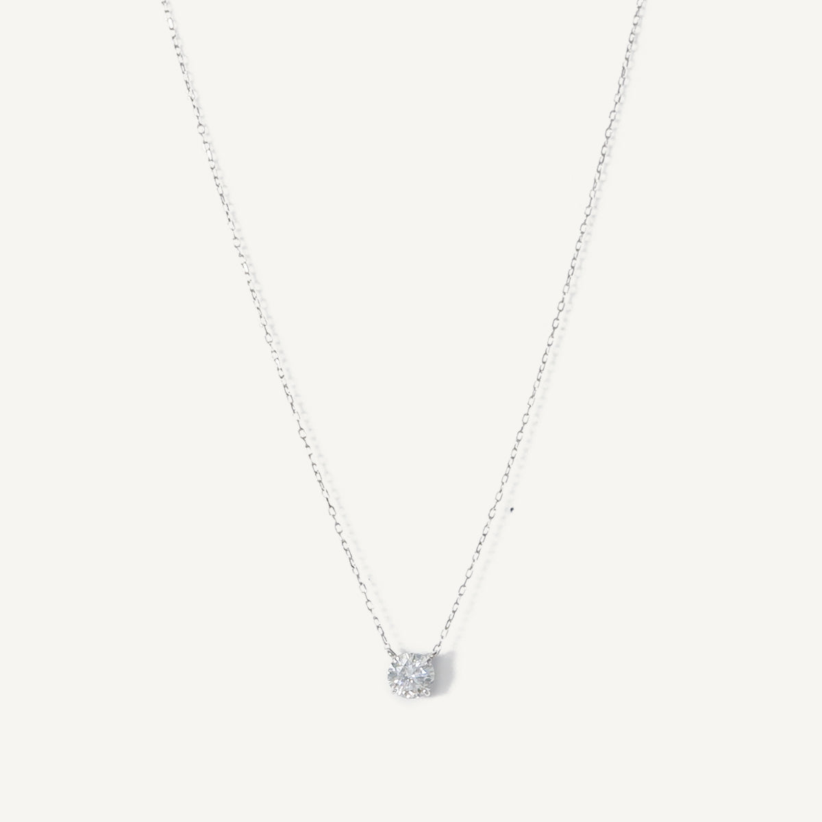The Floating Moissanite Slider Necklace in Solid Gold
