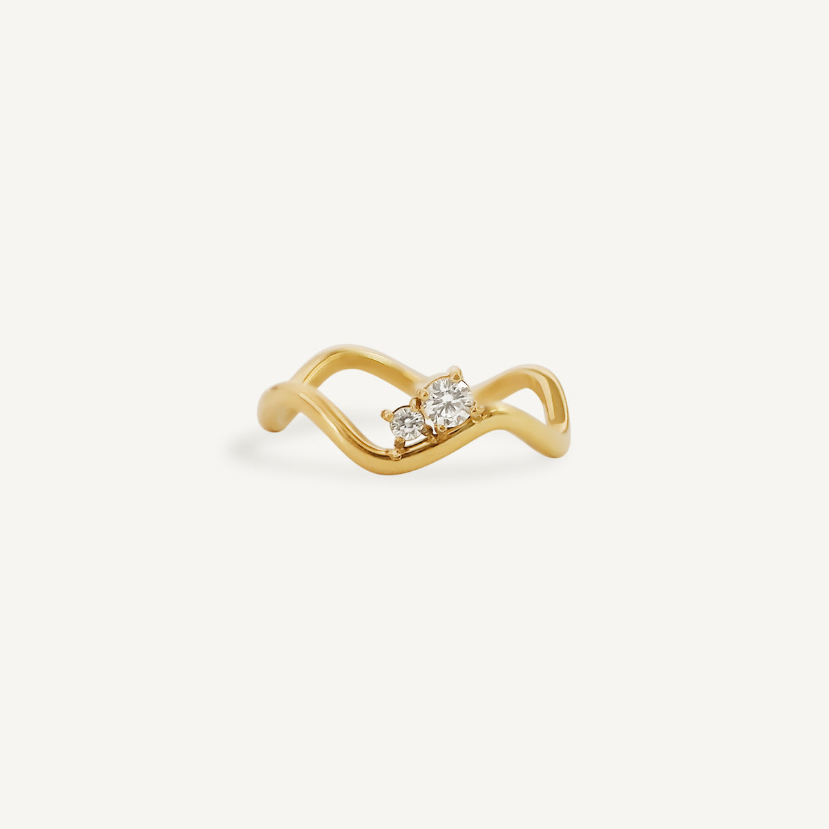 The Flowy Double Solitaire Ring