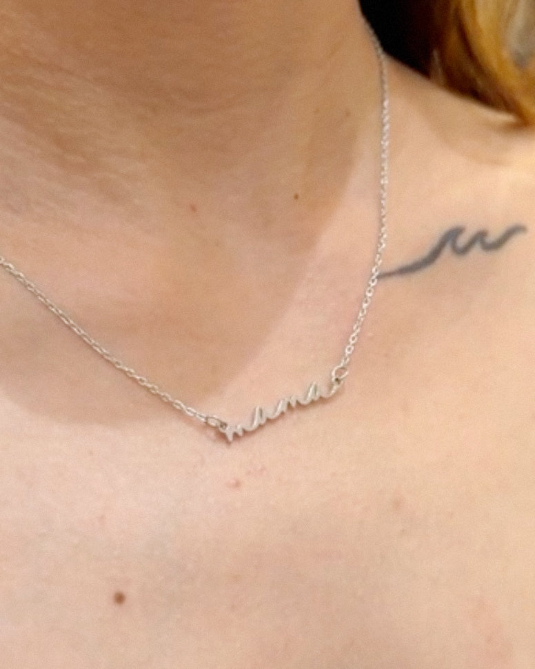 For Mama Script Necklace