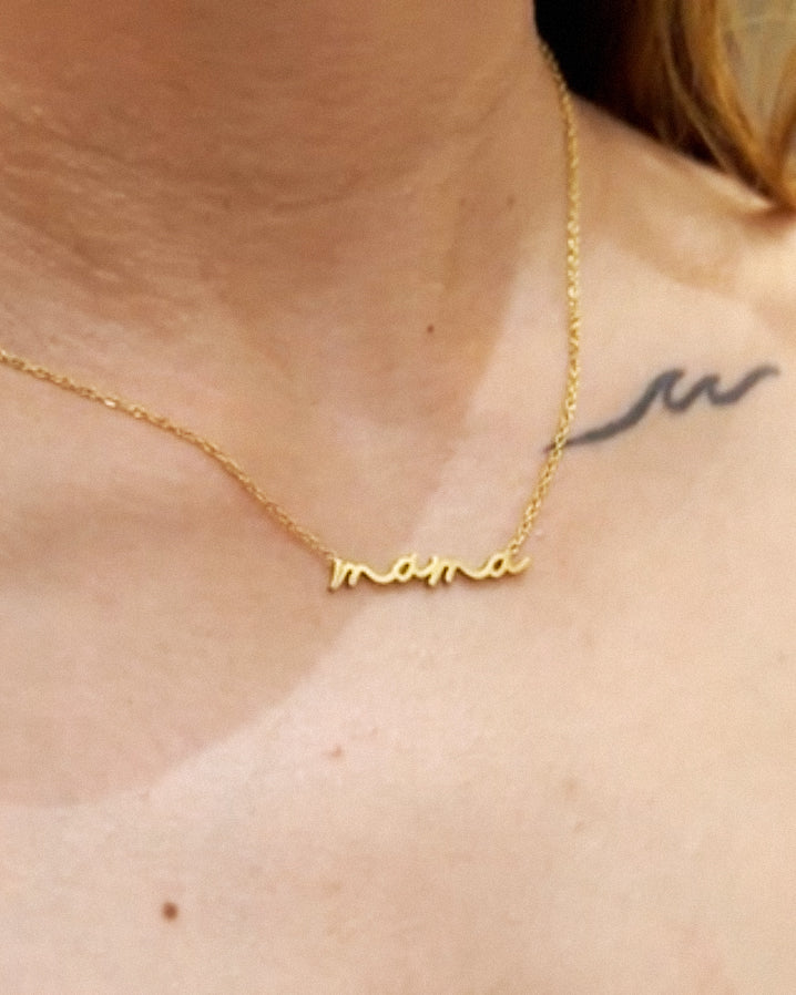 For Mama Script Necklace