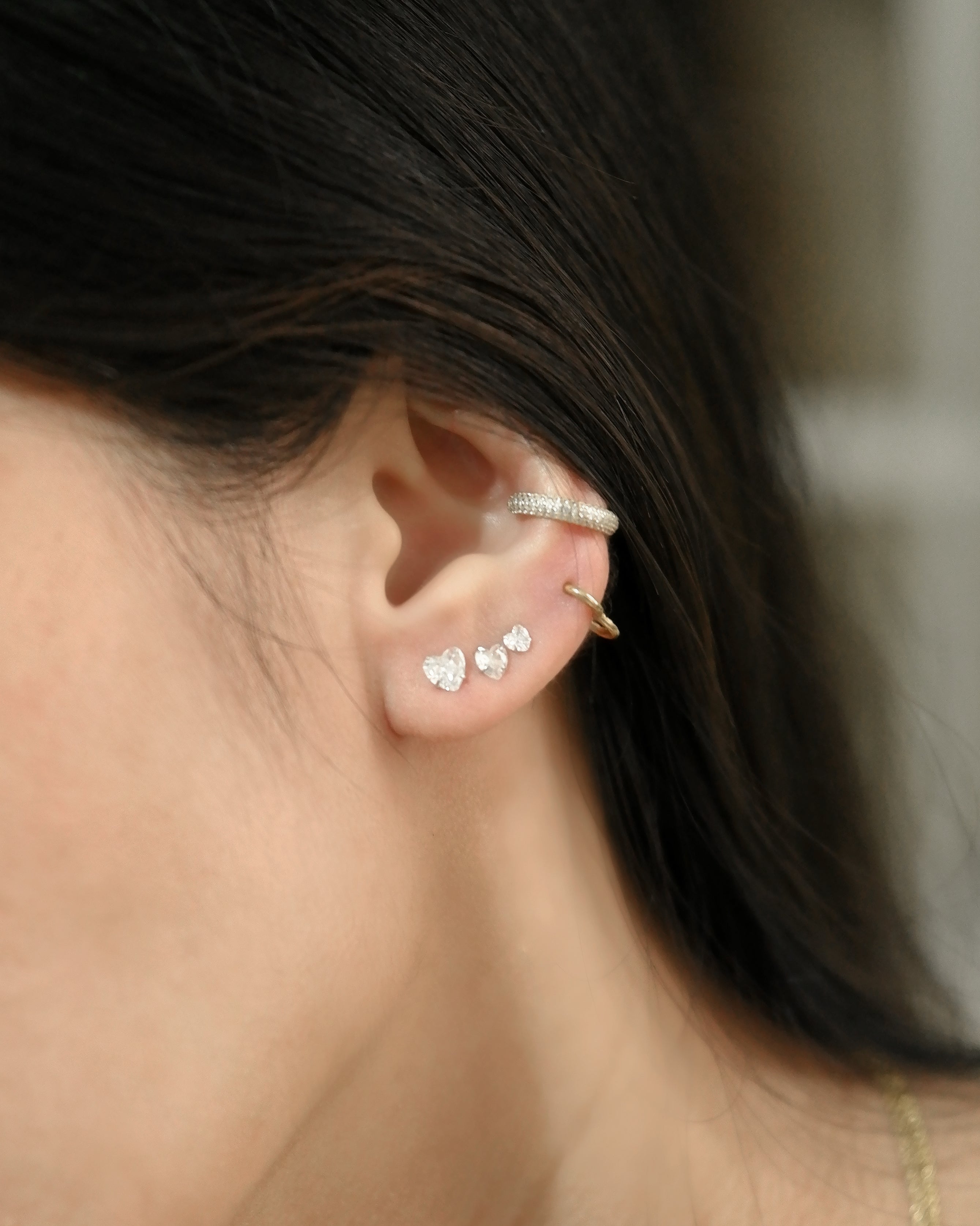 The Full Heart CZ Earrings