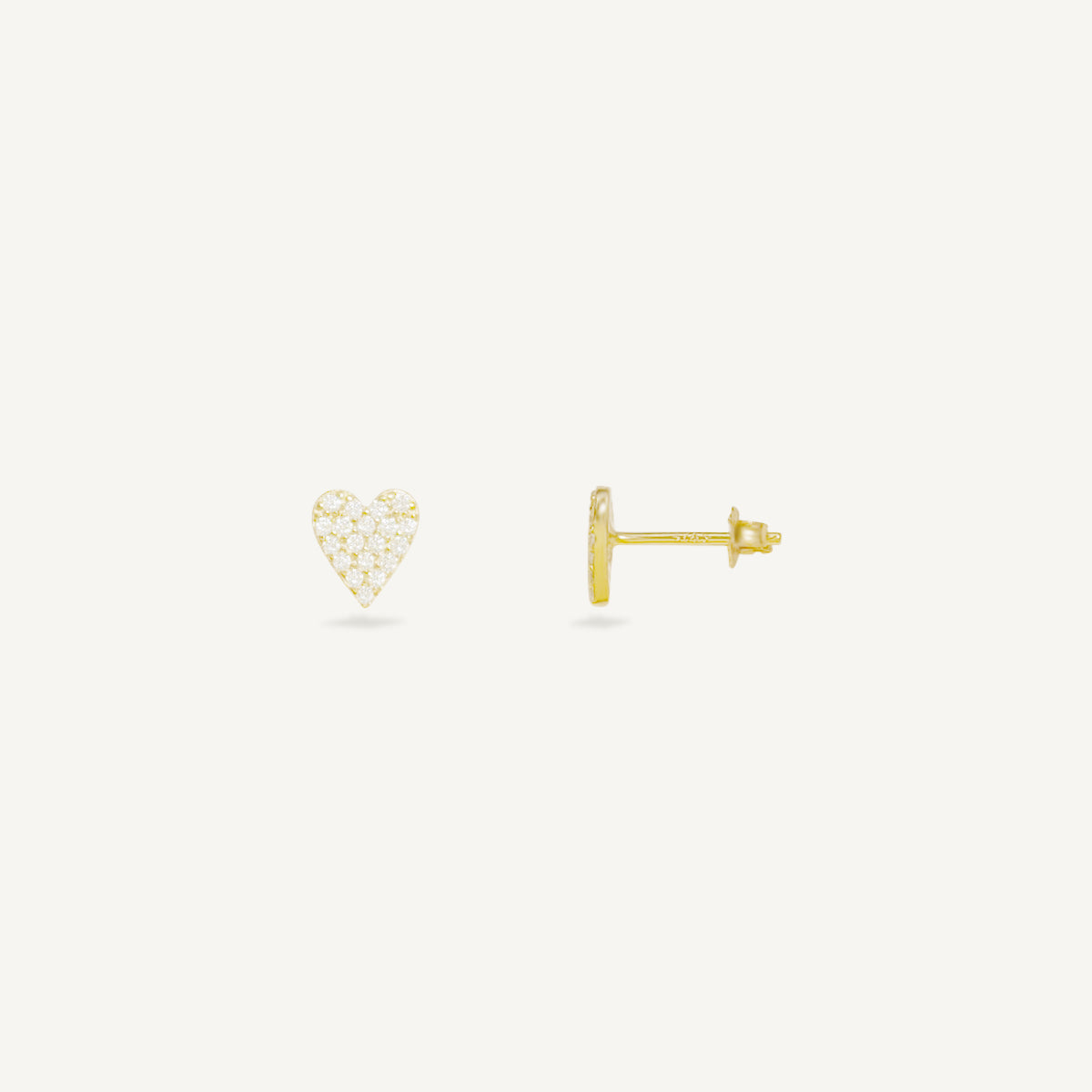The Full Pave Mini Heart Earrings