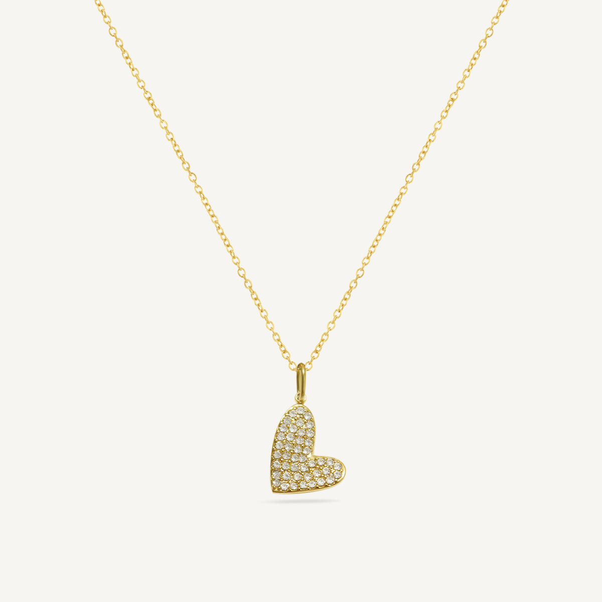 The Full Pave Sideways Heart Necklace