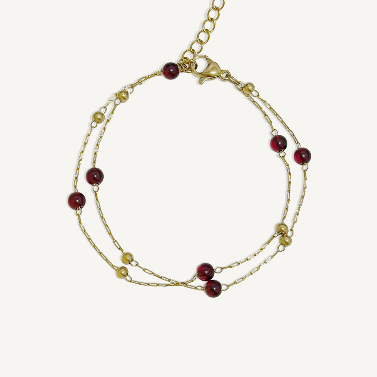 The Gold and Garnet Ball Bracelet