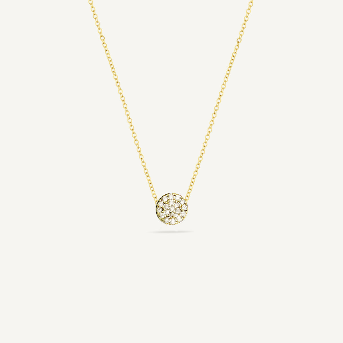 The Good Karma Pave Birthstone Mini Disc Necklace