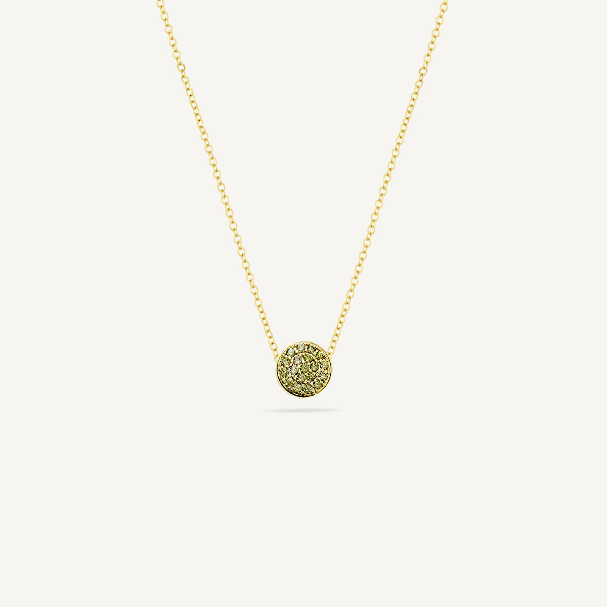 The Good Karma Pave Birthstone Mini Disc Necklace