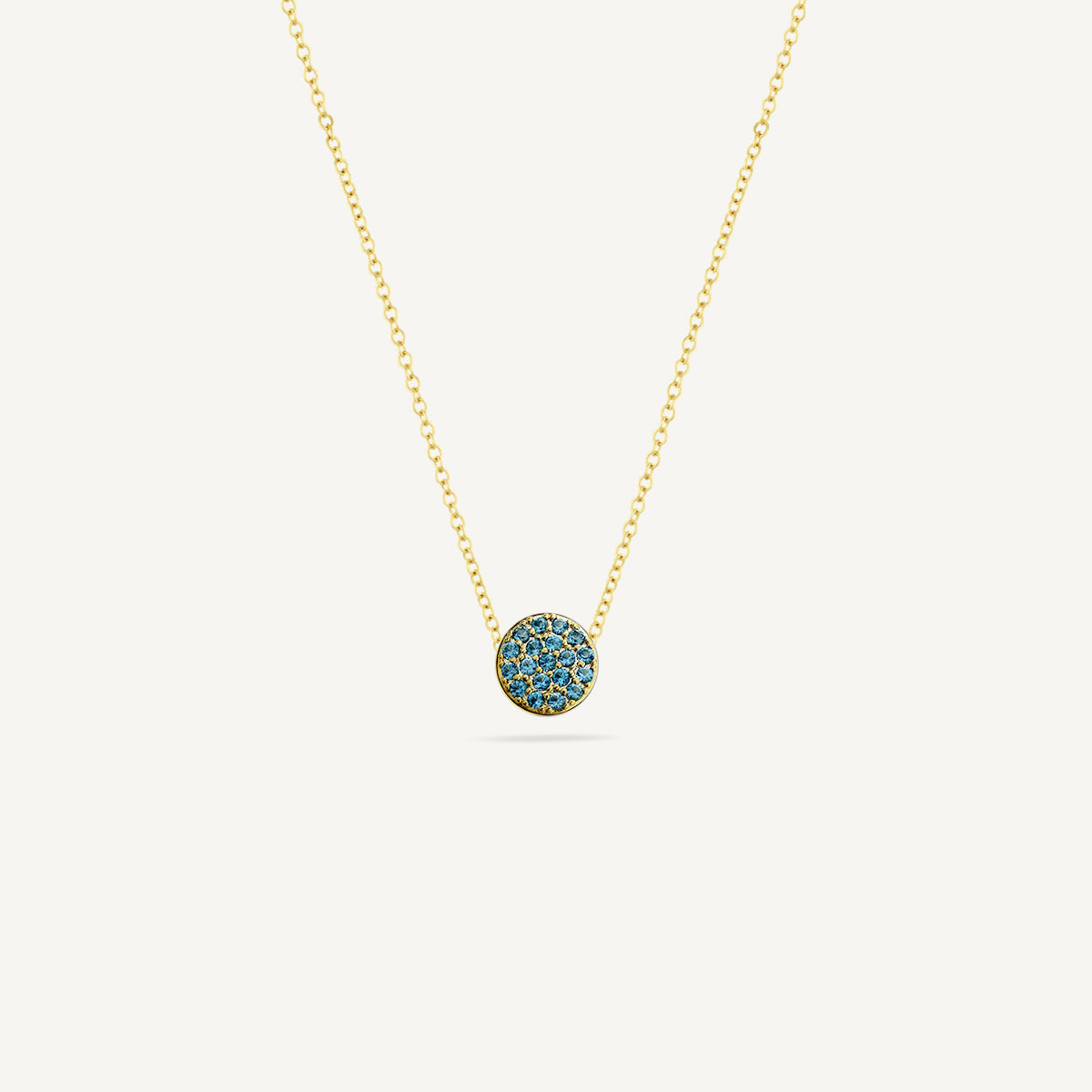 The Good Karma Pave Birthstone Mini Disc Necklace