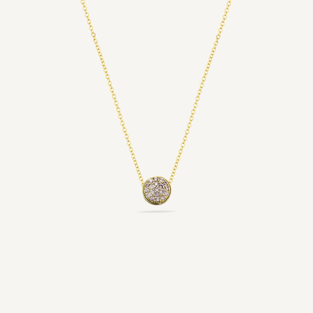 The Good Karma Pave Birthstone Mini Disc Necklace