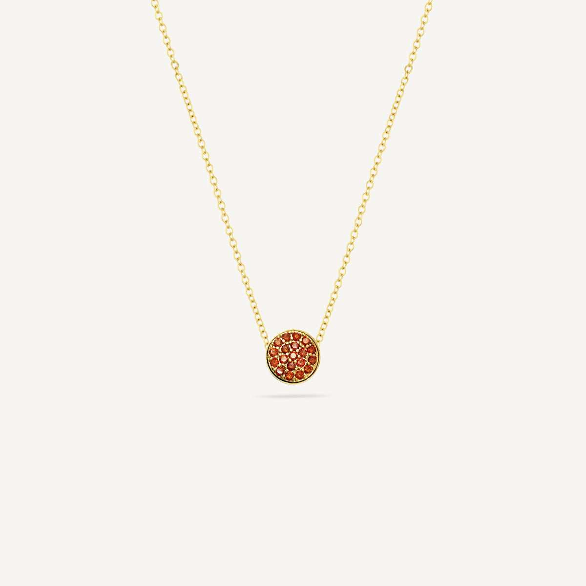 The Good Karma Pave Birthstone Mini Disc Necklace