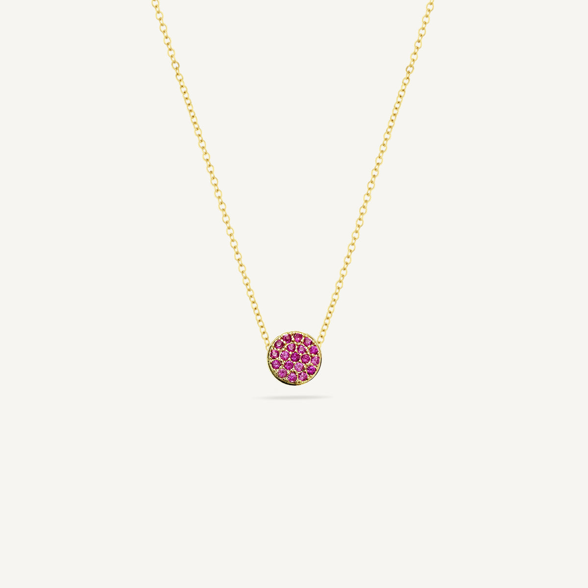 The Good Karma Pave Birthstone Mini Disc Necklace