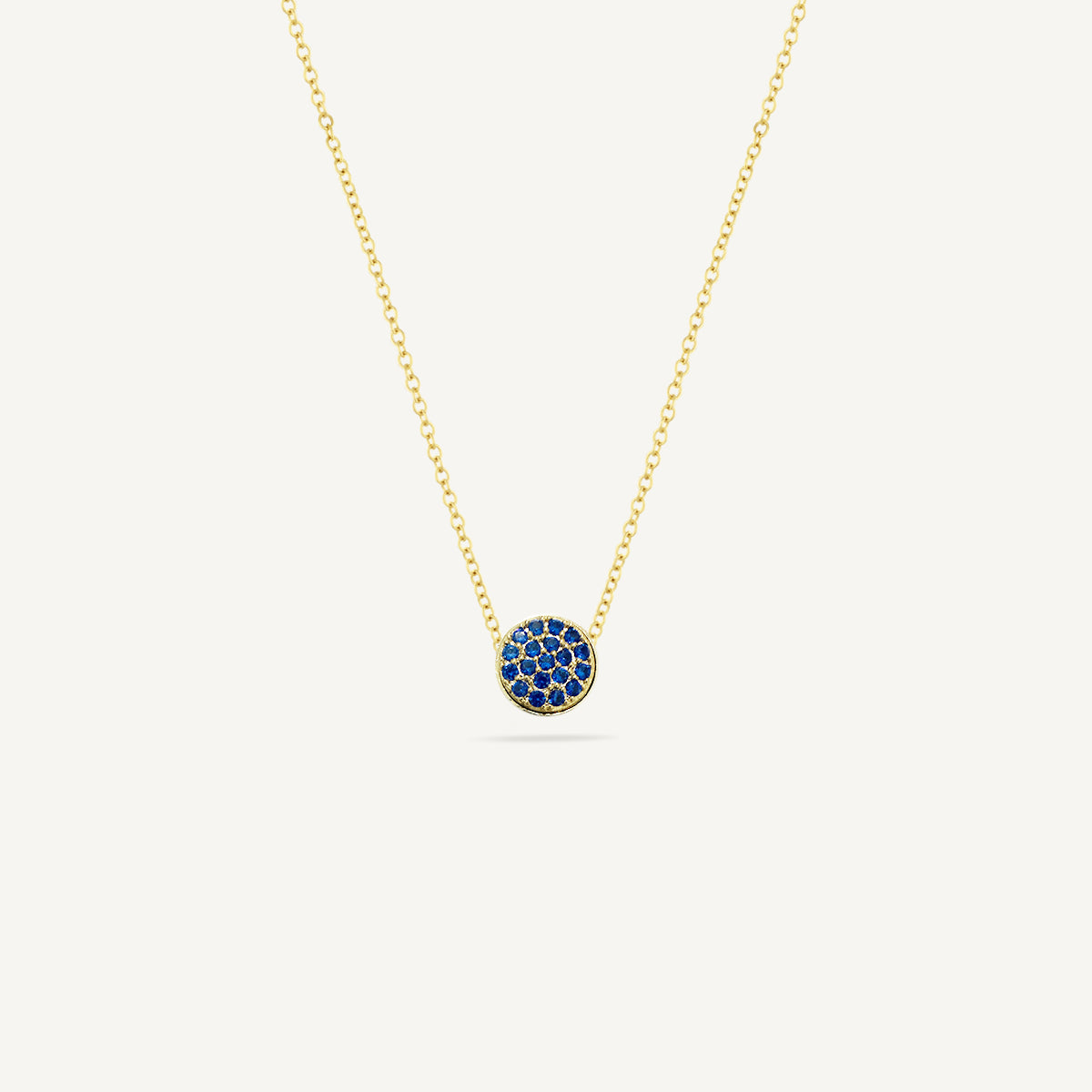 The Good Karma Pave Birthstone Mini Disc Necklace