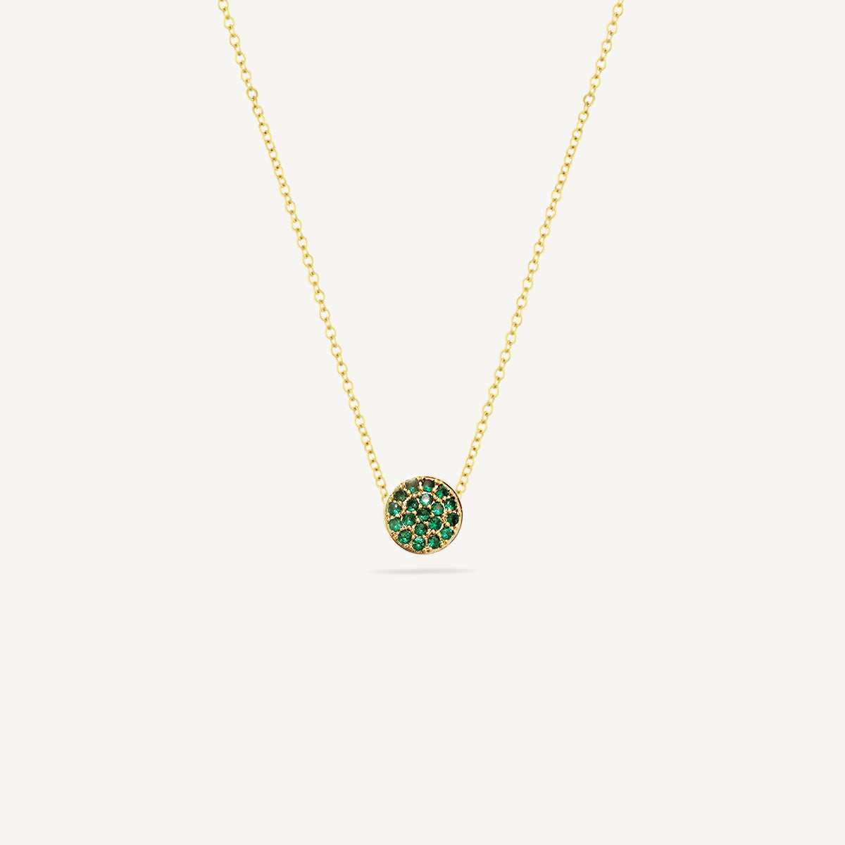 The Good Karma Pave Birthstone Mini Disc Necklace