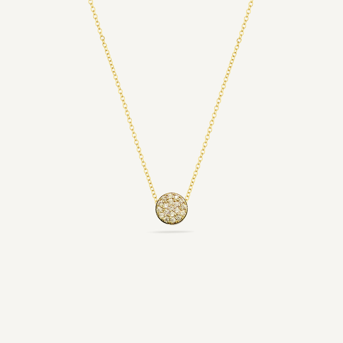The Good Karma Pave Birthstone Mini Disc Necklace