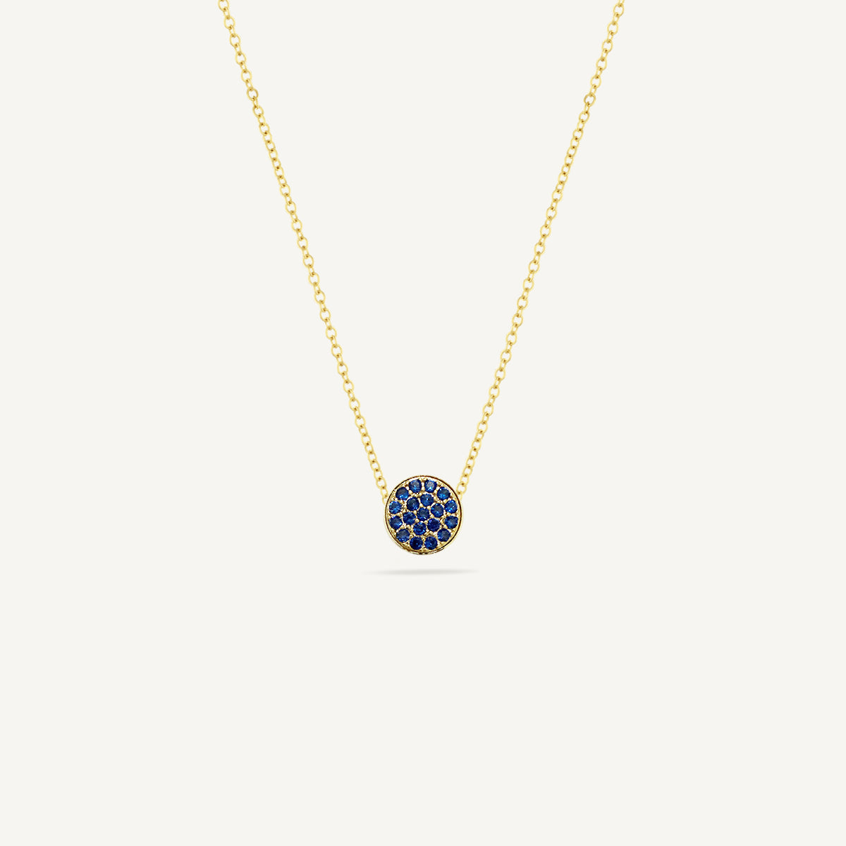 The Good Karma Pave Birthstone Mini Disc Necklace