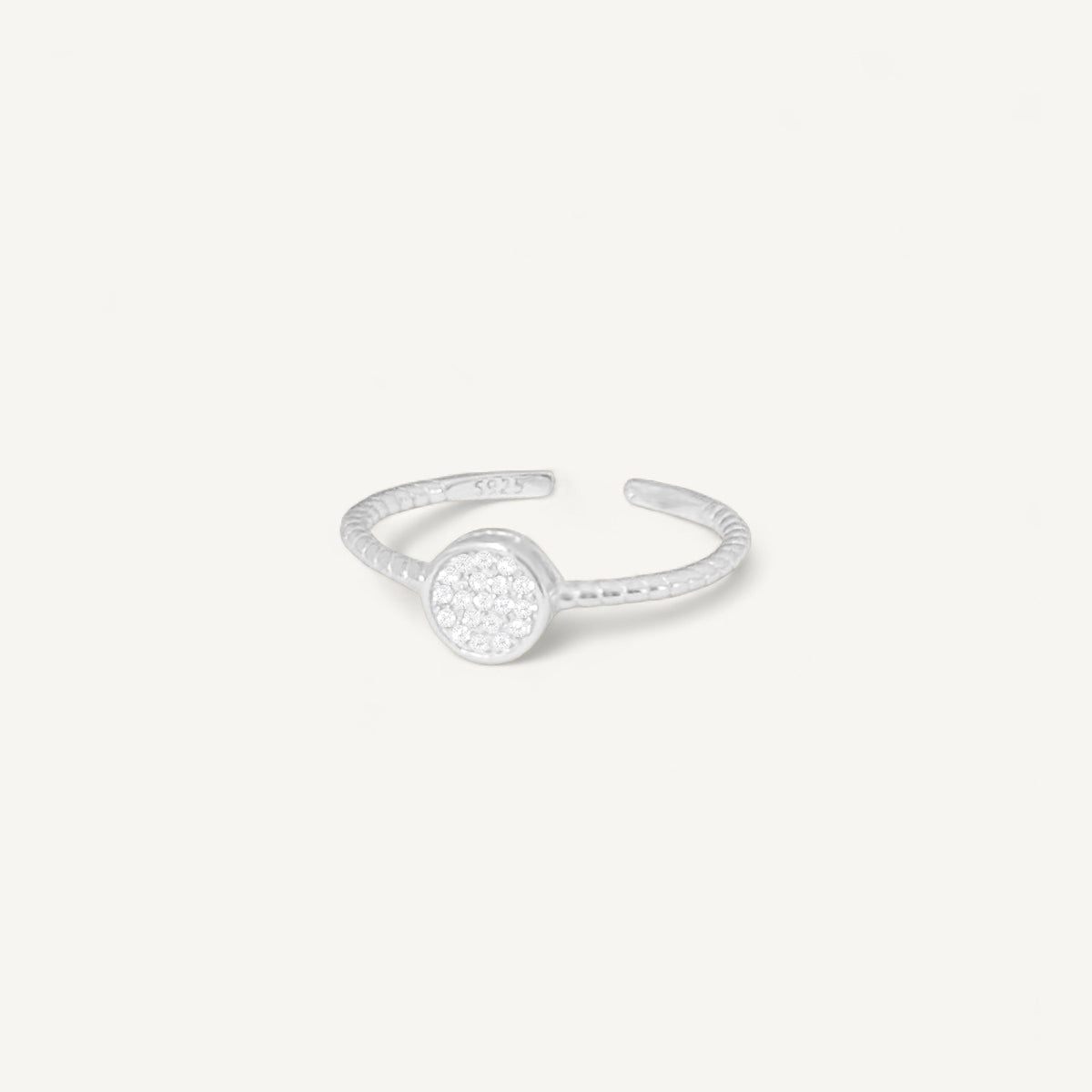 The Any-size Full Pave Good Karma Pinky Ring