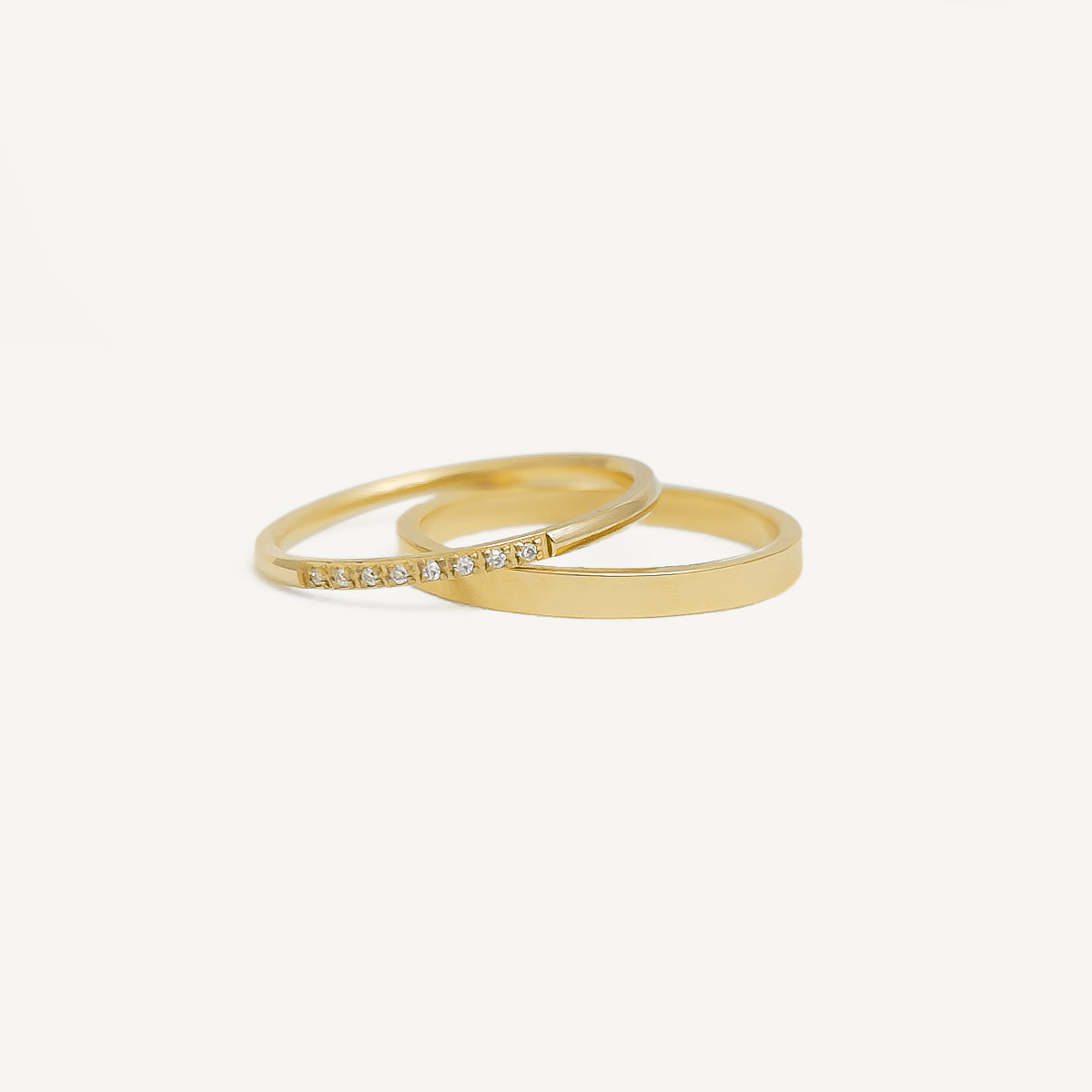 The Half Eternity and Flat Stacker Ring Bundle