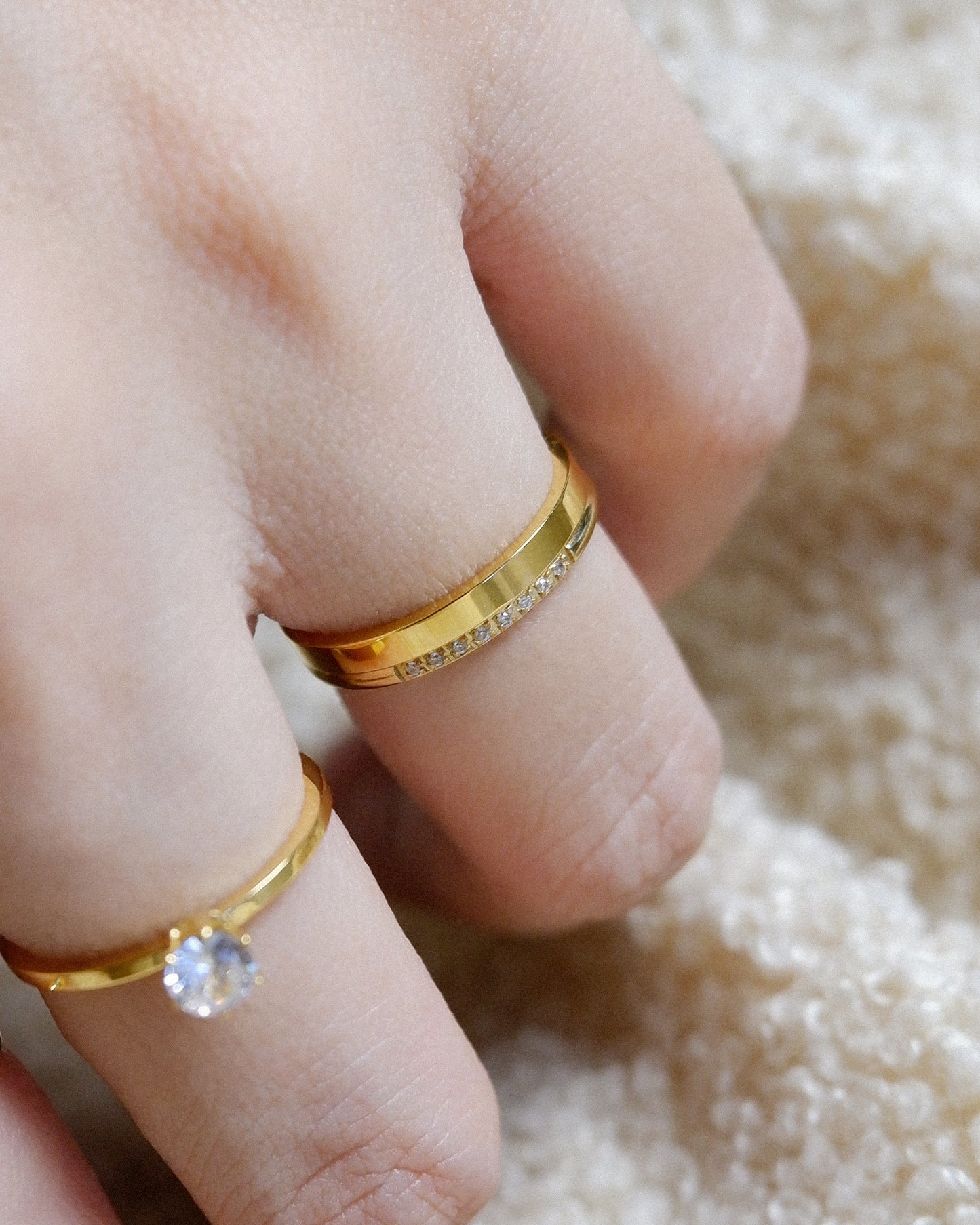 The Half Eternity and Flat Stacker Ring Bundle