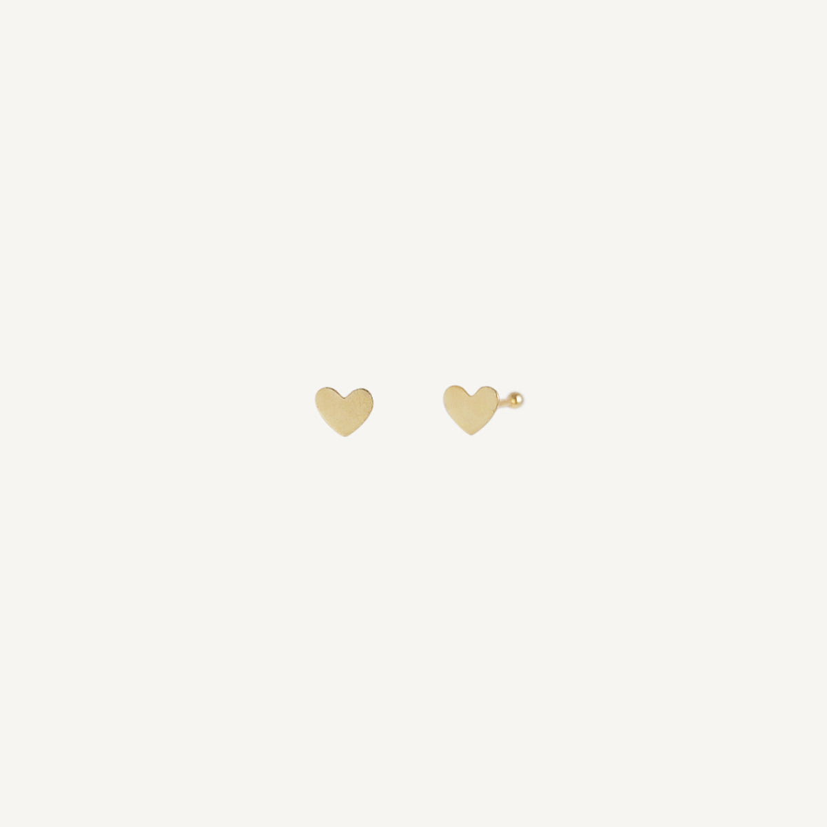 The Happy Heart Easy Studs in Solid Gold
