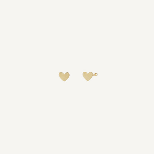The Happy Heart Easy Studs in Solid Gold