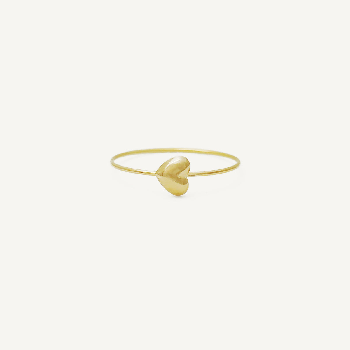 The Sideways Happy Heart Ring in Solid Gold