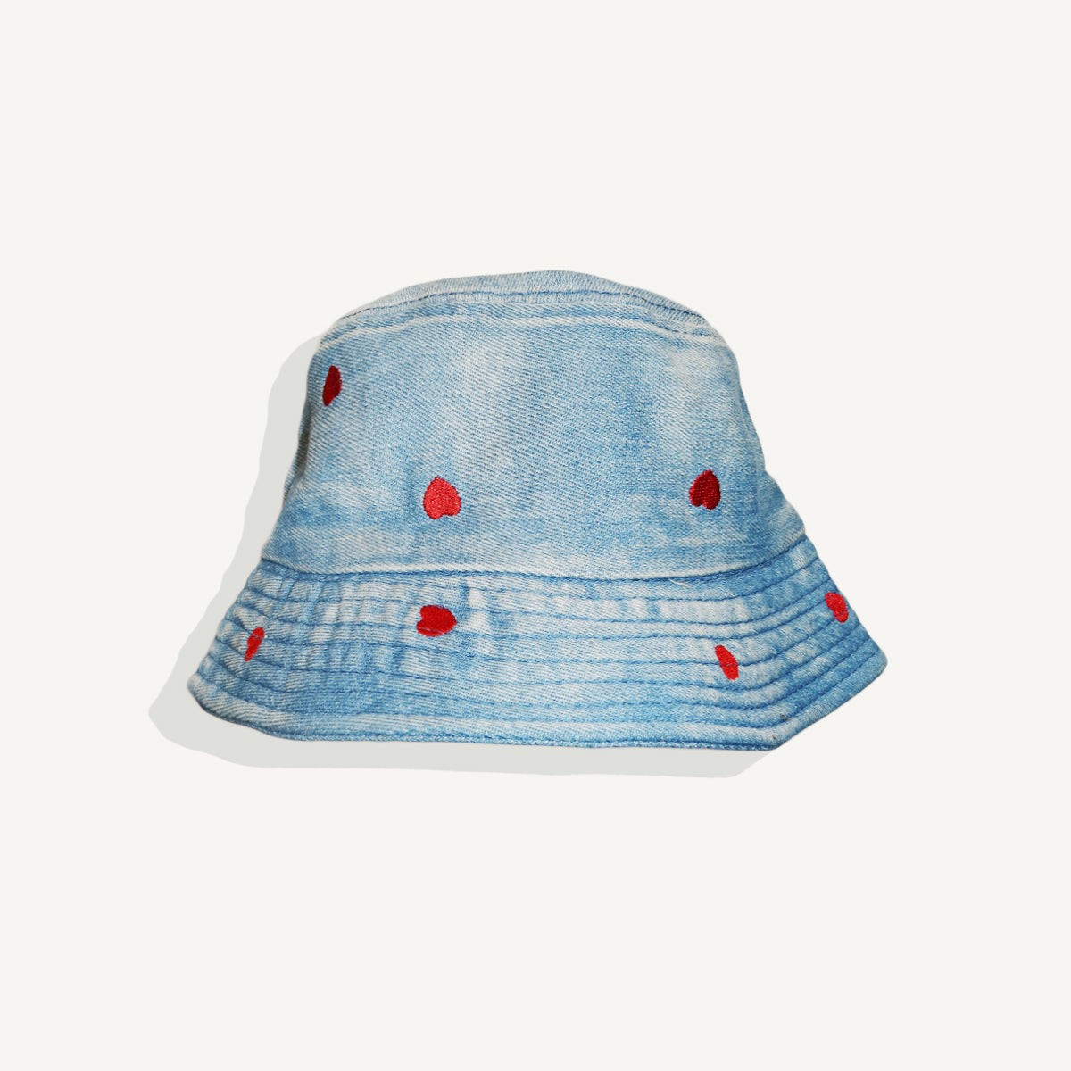 Heart Denim Bucket Hat