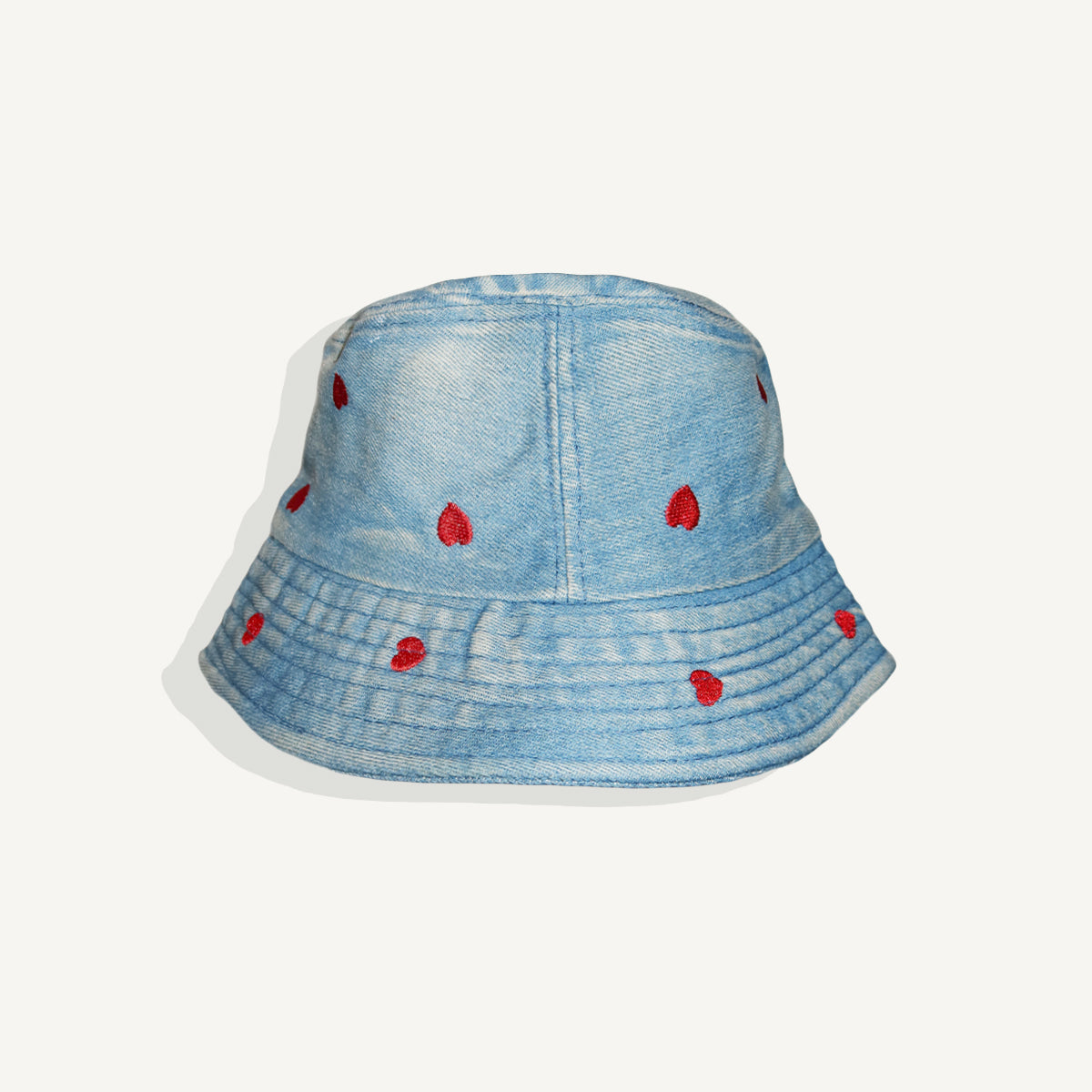 Heart Denim Bucket Hat