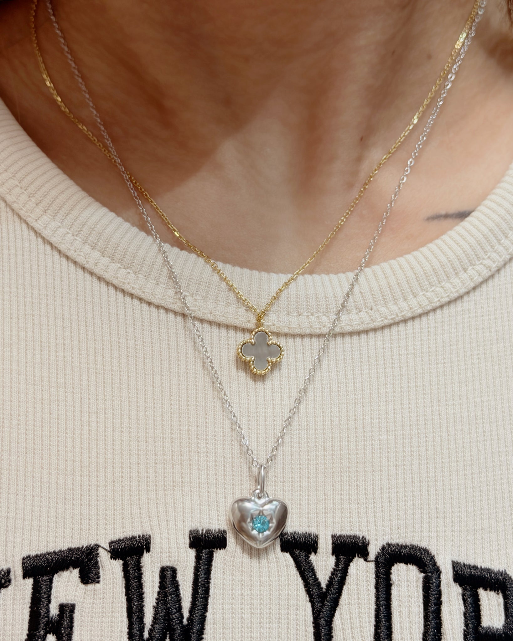 The Starlight Birthstone Chunky Heart Necklace