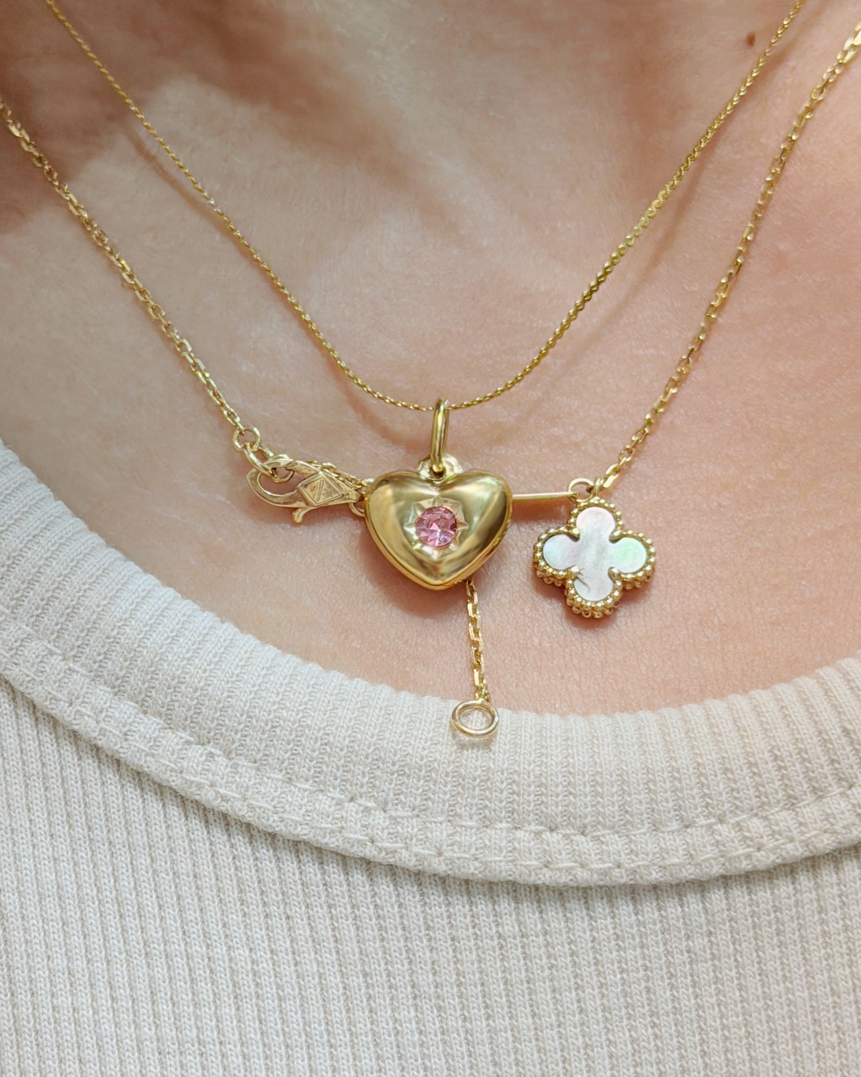 The Starlight Birthstone Chunky Heart Necklace