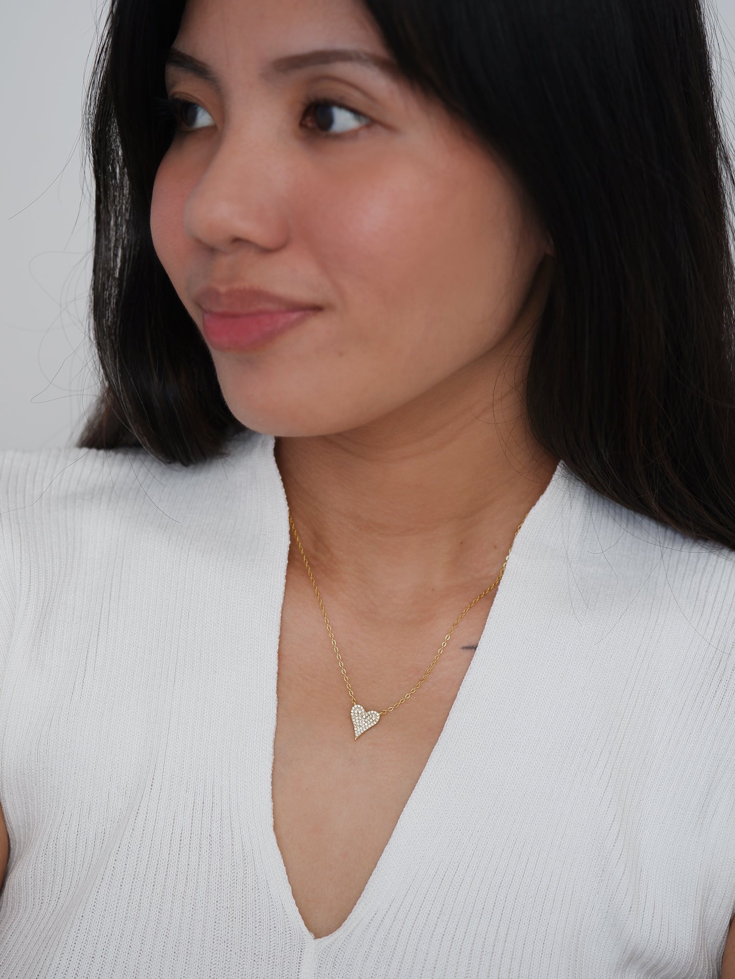 The Full Pave Bold Heart Necklace