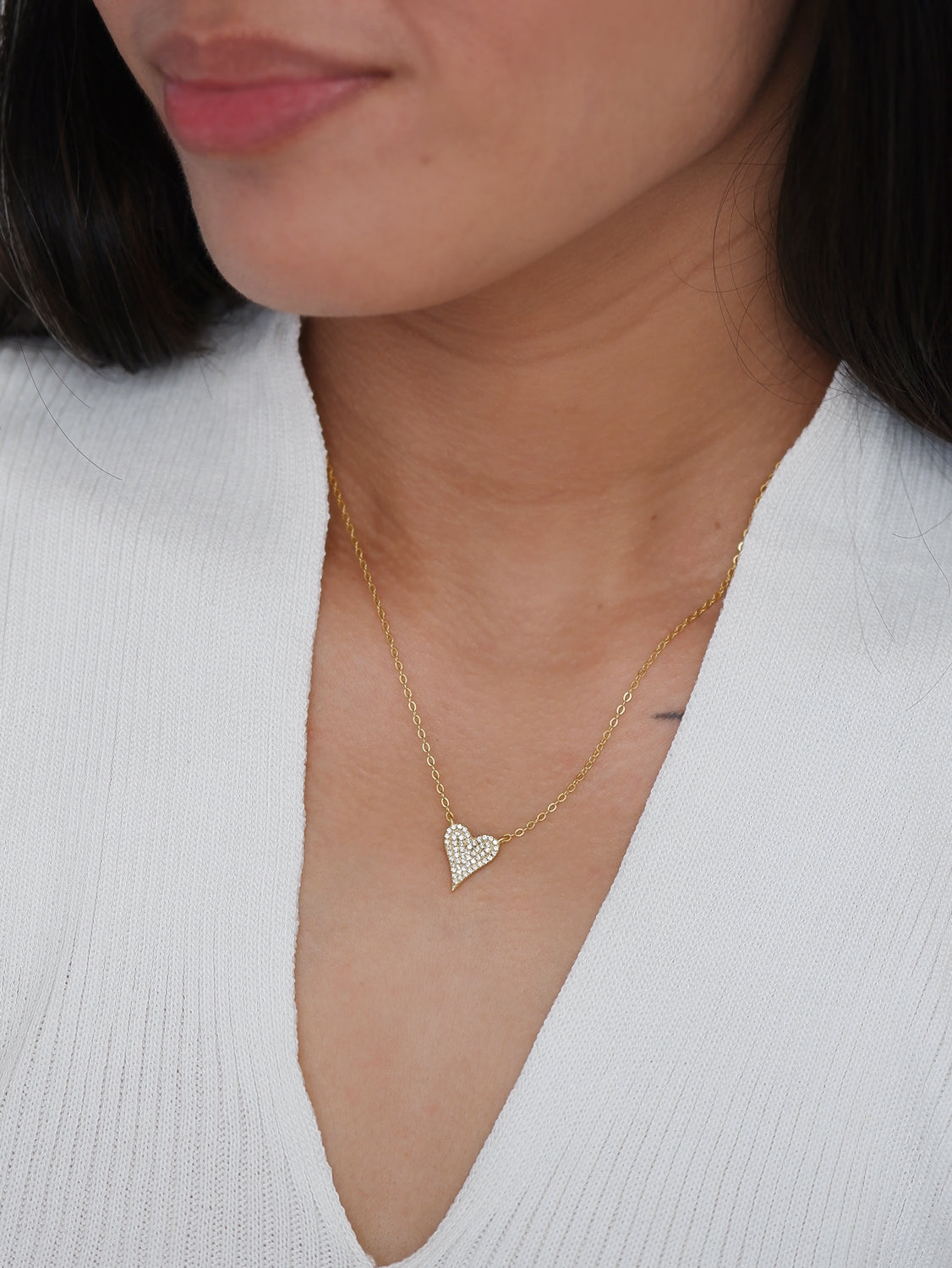 The Full Pave Bold Heart Necklace