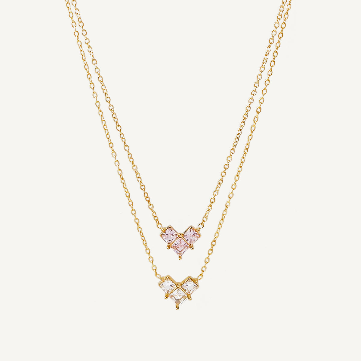 The Pink Ice Floating Heart Necklace