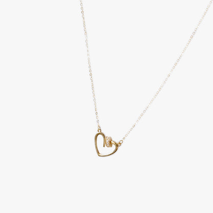 The Nail Heart Necklace in Solid Gold