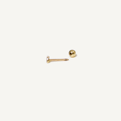The Sweet Heart Screw Back Studs in Solid Gold