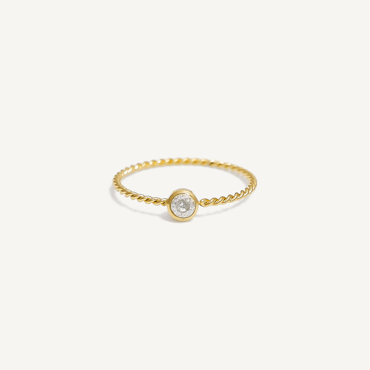 The Brenna Solitaire Ring in Solid Gold